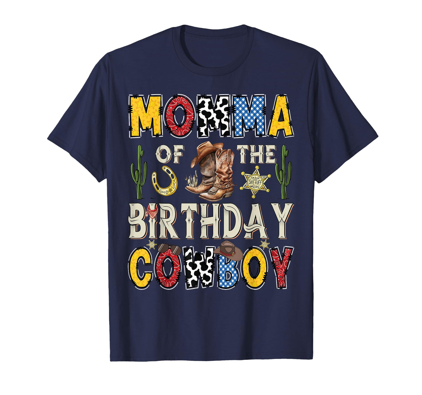 Momma Of The Birthday CowBoy Rodeo Momma Western T-Shirt