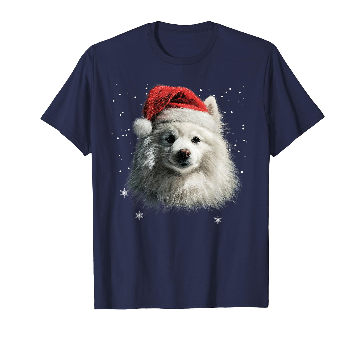 American Eskimo Christmas Funny Santa Hat Dog Xmas T-Shirt