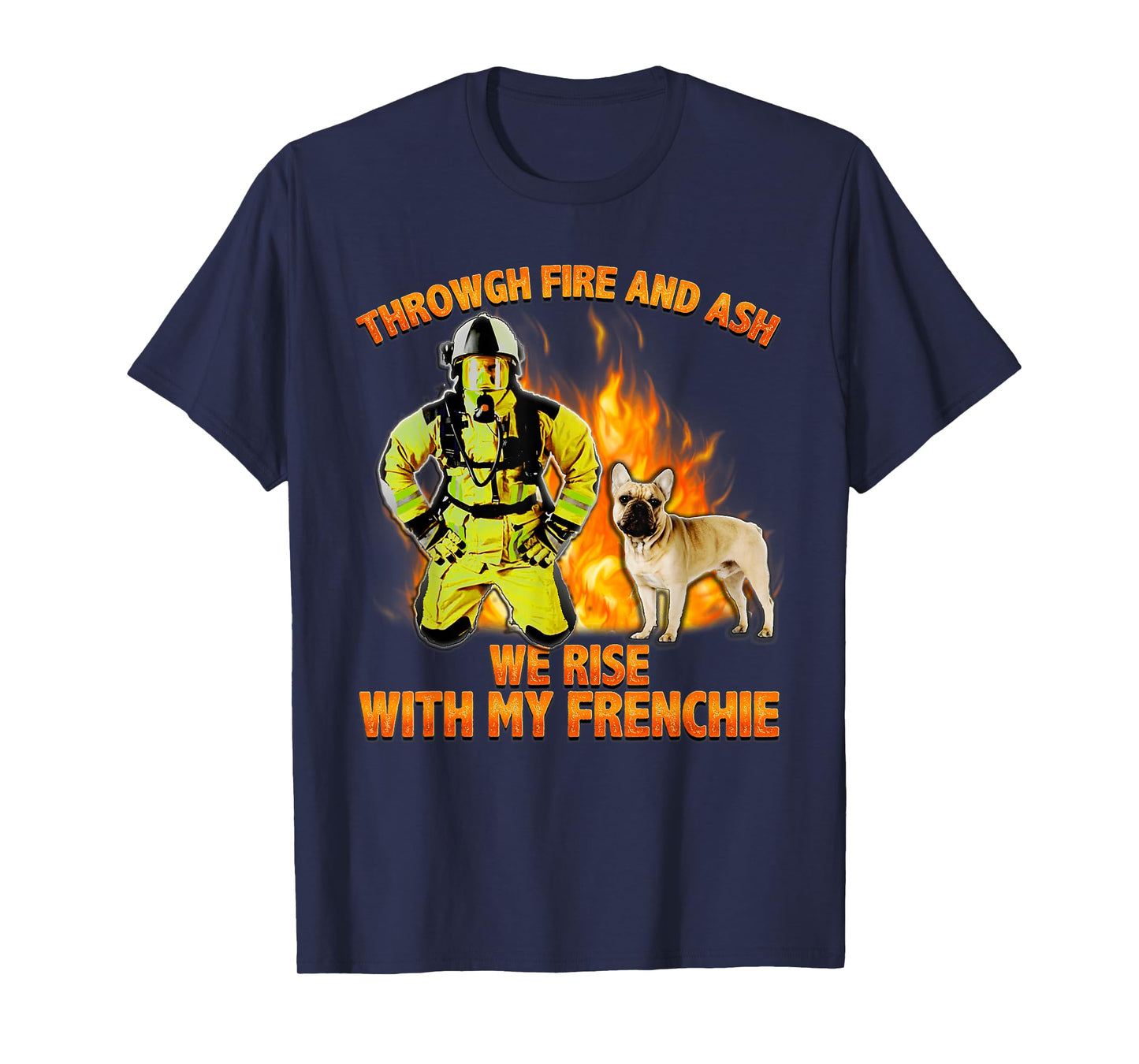 Firefighter & French Bulldog Shirt – Heroic Dog Design T-Shirt