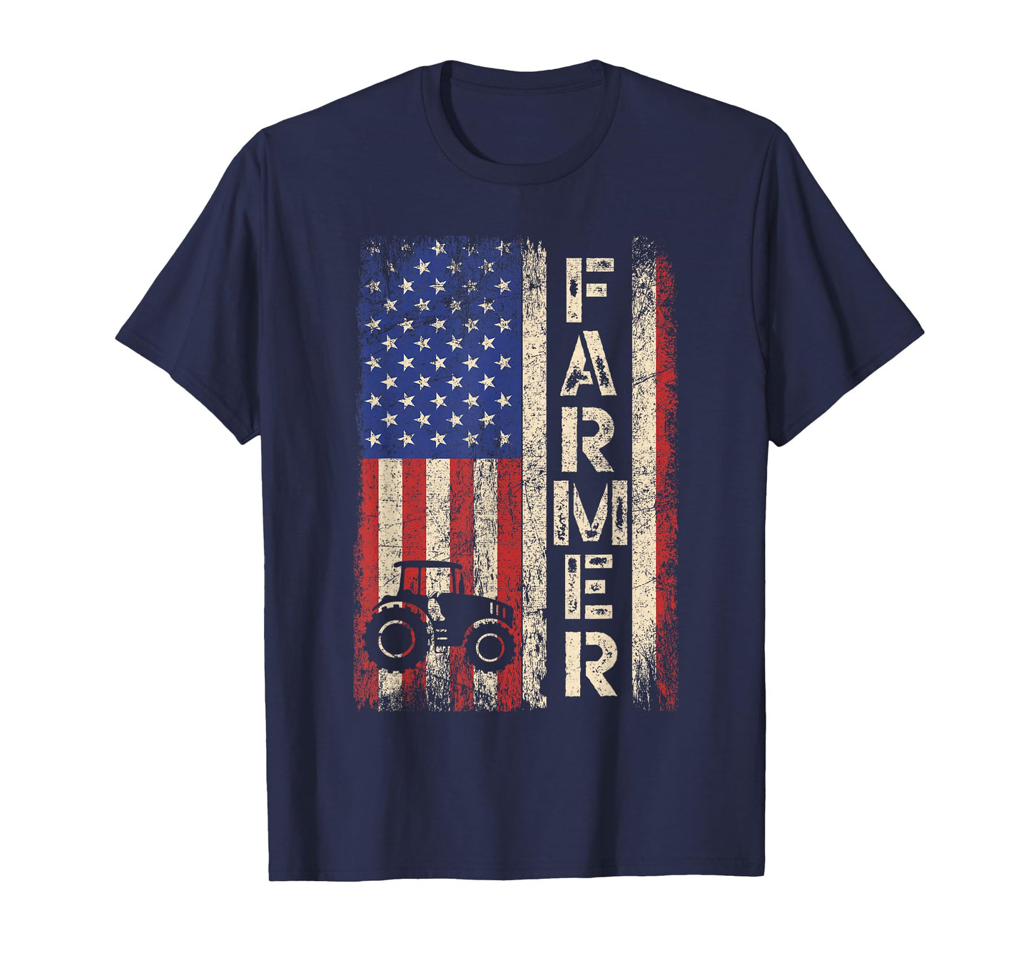 Farmer Tractors USA American Flag Patriotic Farming Gifts T-Shirt