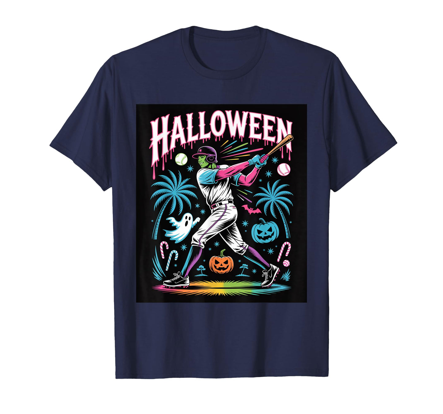 Monster Swing – Halloween Baseball Slam T-Shirt