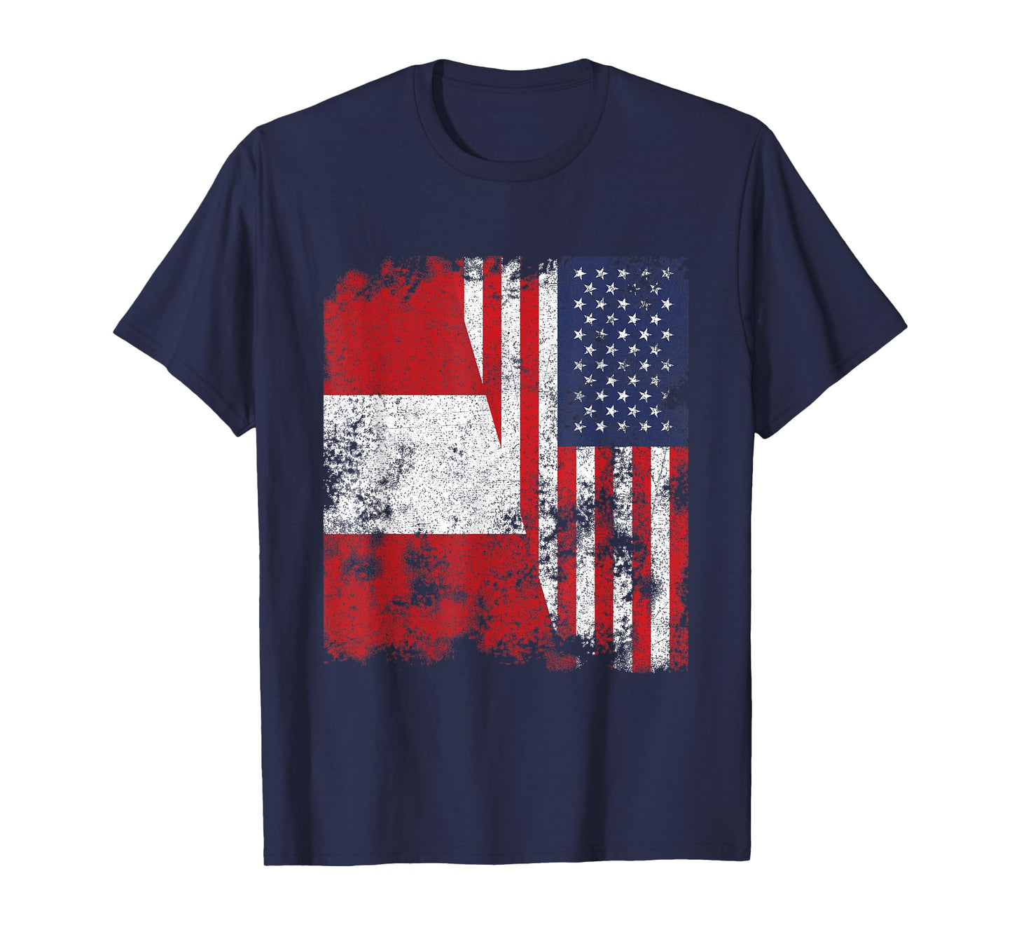 Peru USA Flag Distressed - Half American T-Shirt