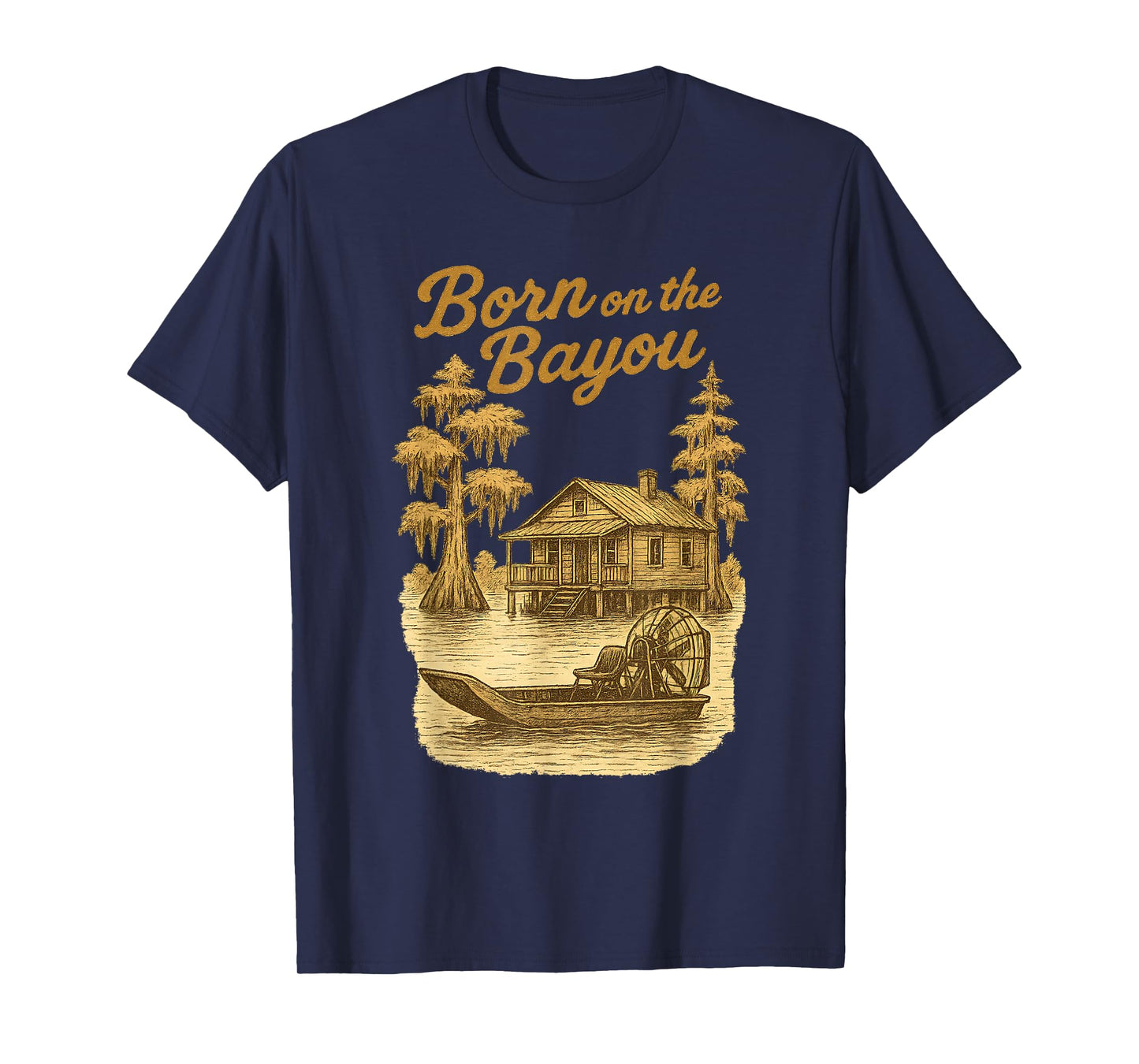 Vintage Louisiana Southern Country Pride Born on the Bayou T-Shirt