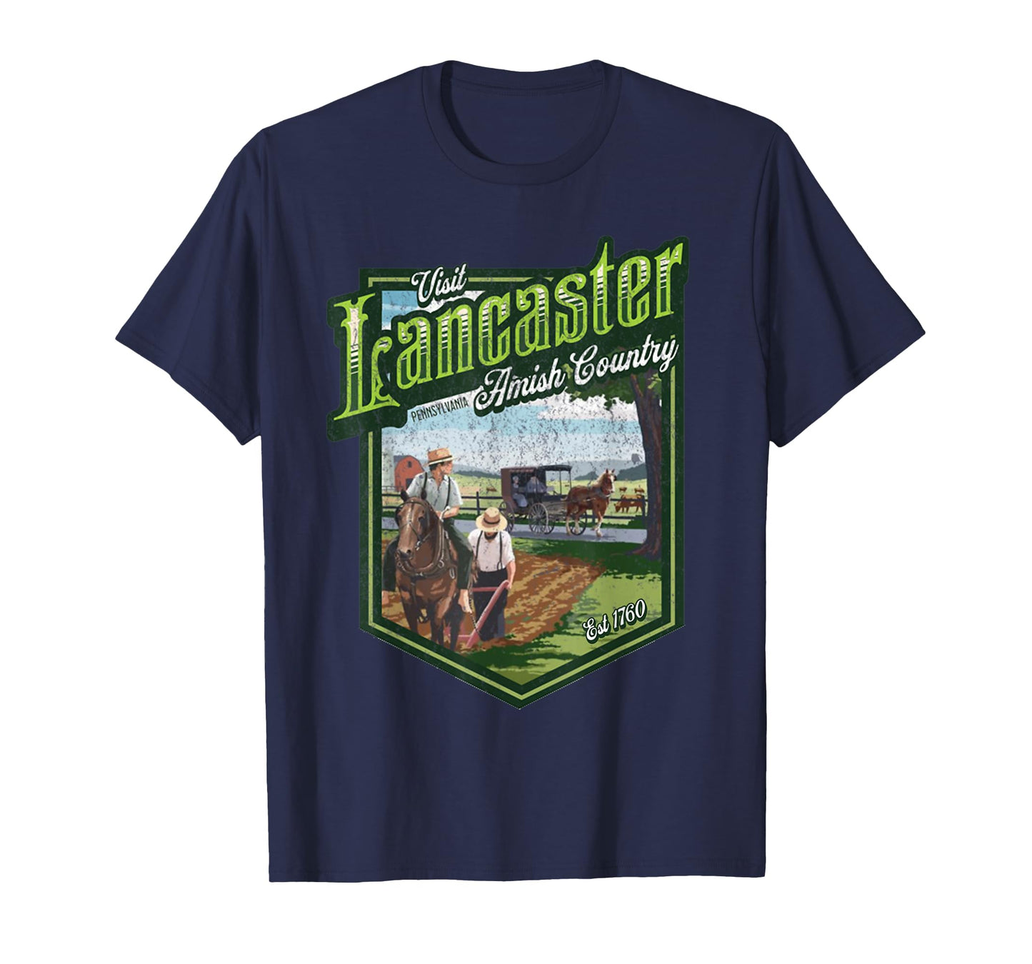 Visit Lancaster Pennsylvania Amish Country Est 1760 Logo T-Shirt