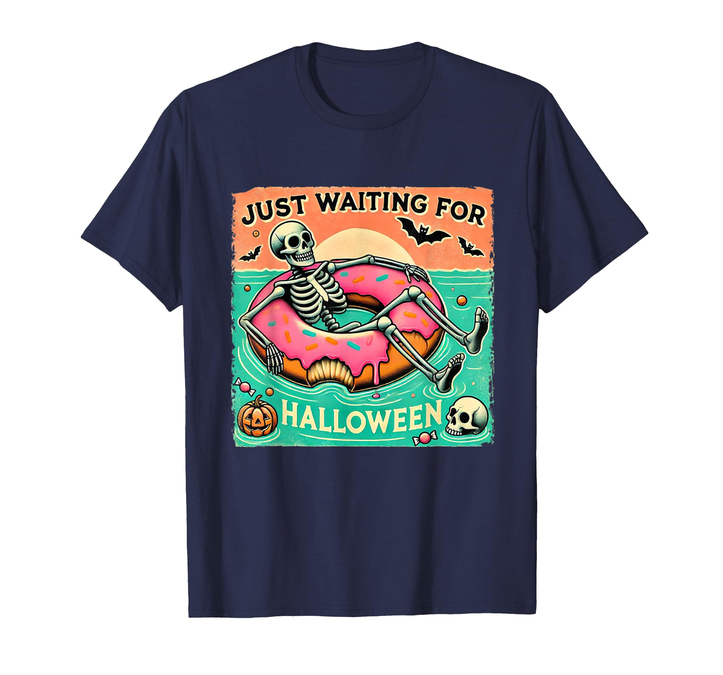 Spooky Summerween Skeleton Just Waiting for Halloween T-Shirt