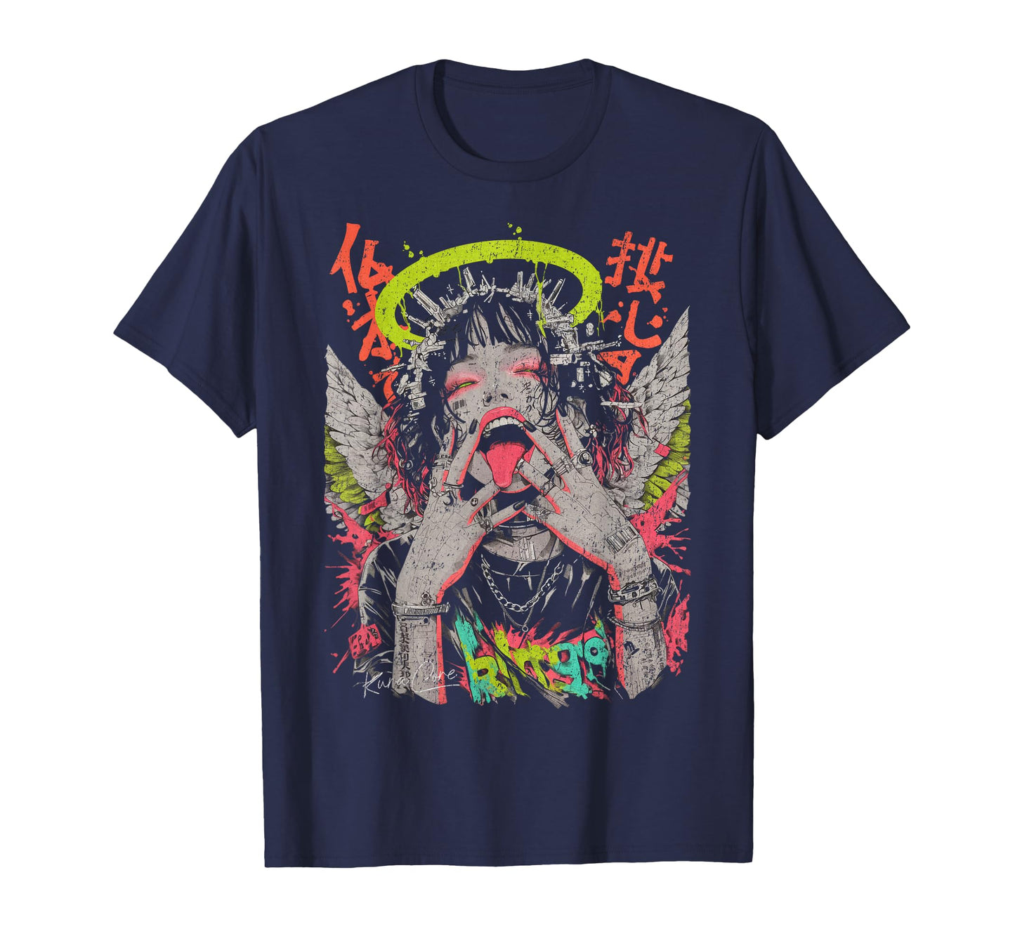 Japanese Streetwear Cyberpunk Y2K Techwear Retro Manga Anime T-Shirt