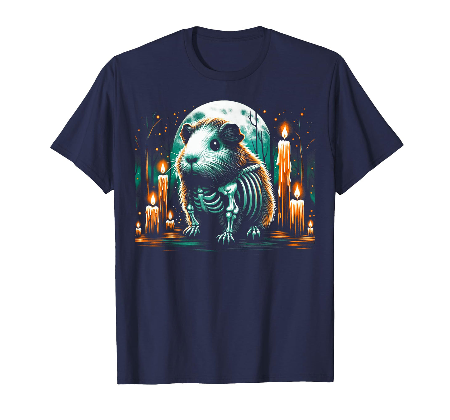 Cool Guinea Pig Skeleton Halloween Christmas Birthday T-Shirt