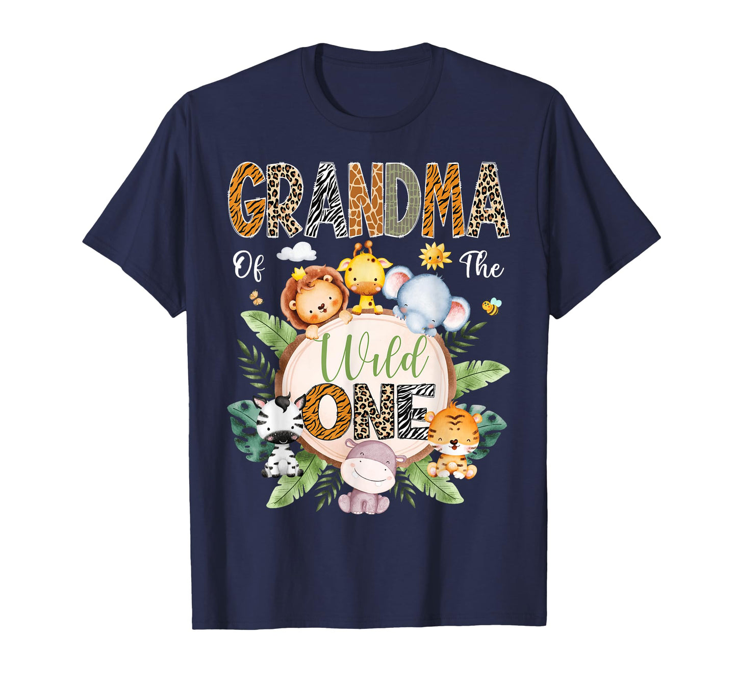 Grandma Of The Wild One 1St Birthday Safari Jungle Animal T-Shirt