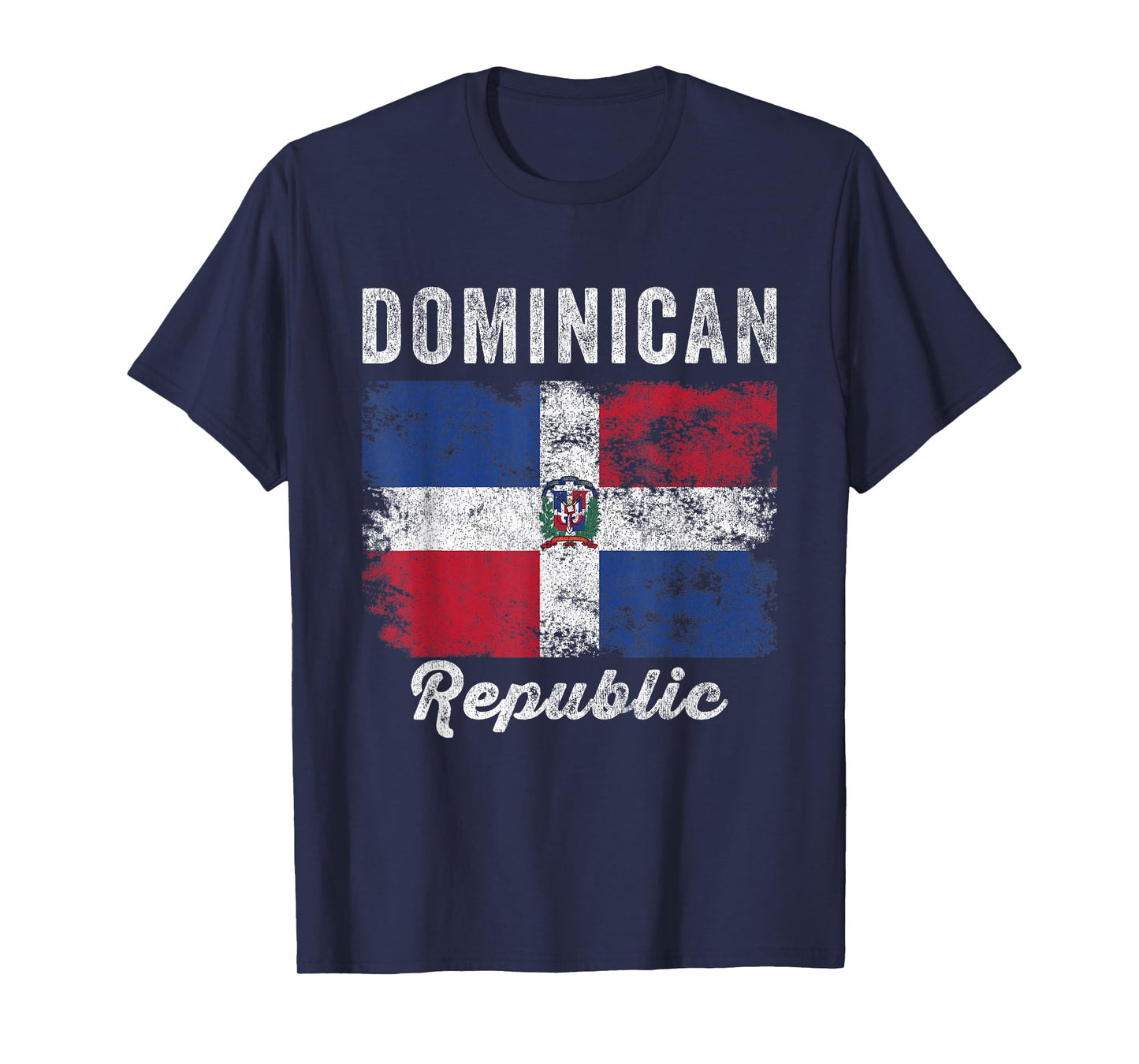 Dominican Republic Flag Vintage - Men Women - Dominican Flag T-Shirt