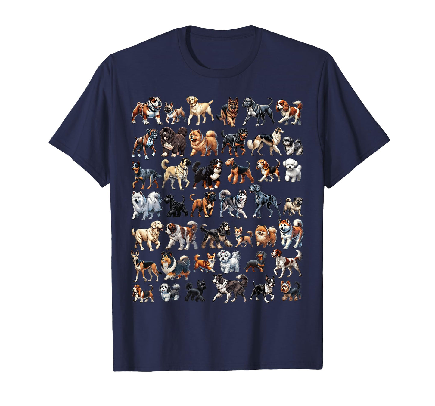 Types Of Dogs Breeds Chart Educational Canine Enthusiast T-Shirt