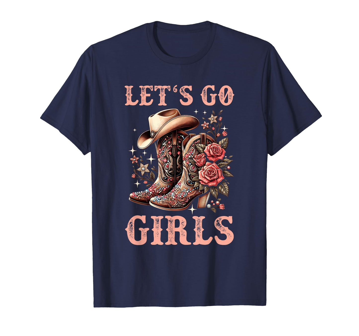 Country Girls Rodeo Woman Cowboy Hat Kids Lets Go Girls T-Shirt