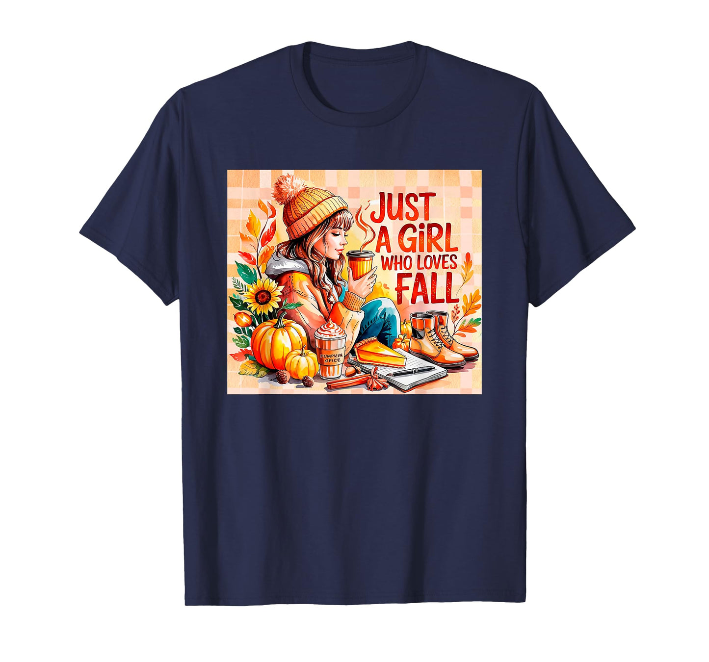 Just a Girl Who Loves Fall Autumn Coffee Pumpkin Spice Fall T-Shirt
