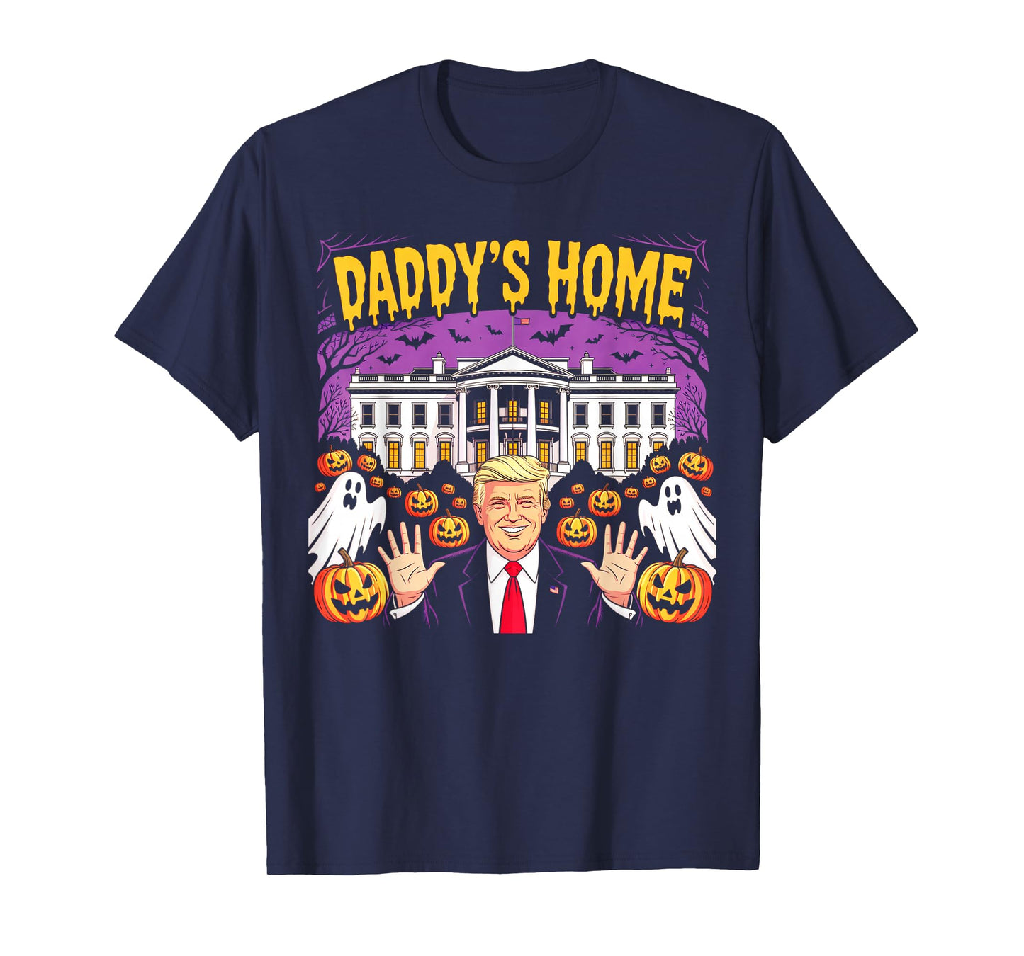 Funny Patriotic Halloween 2025 Daddy's Home White House USA T-Shirt