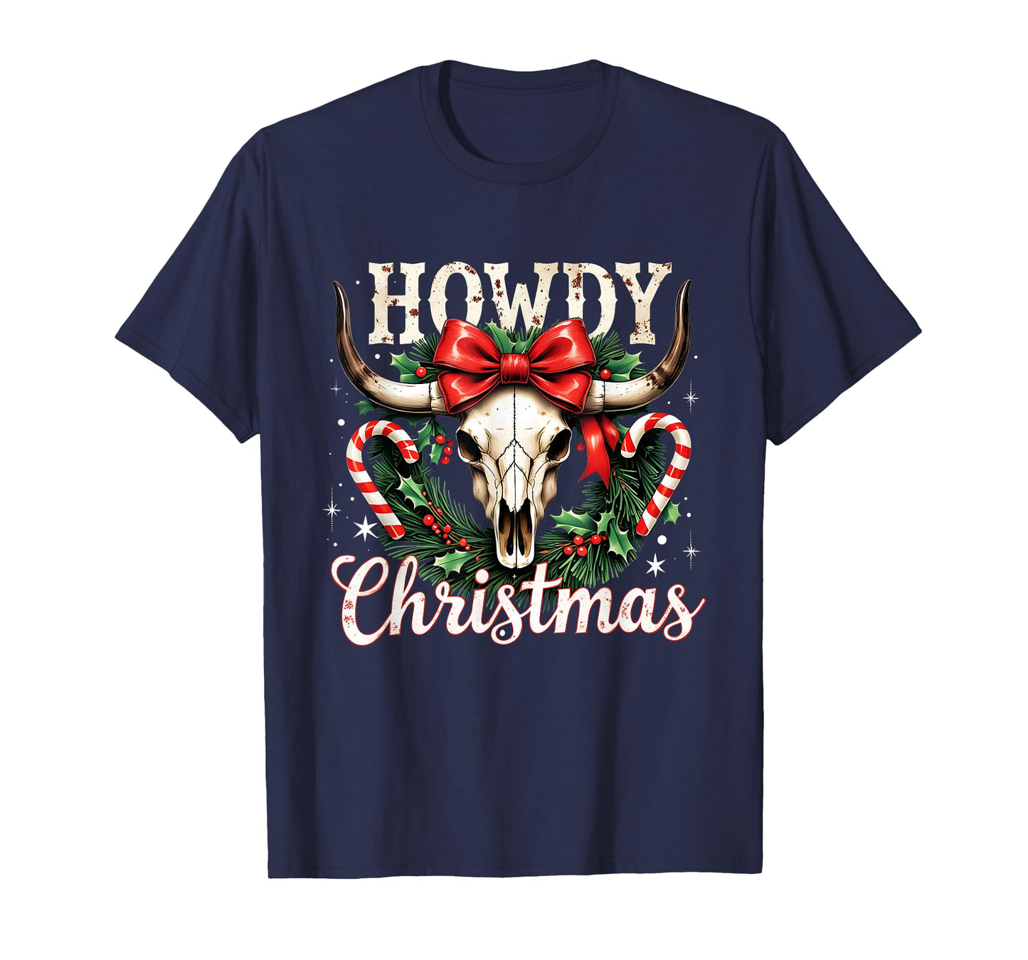 Howdy Christmas Western Country Holiday Design T-Shirt