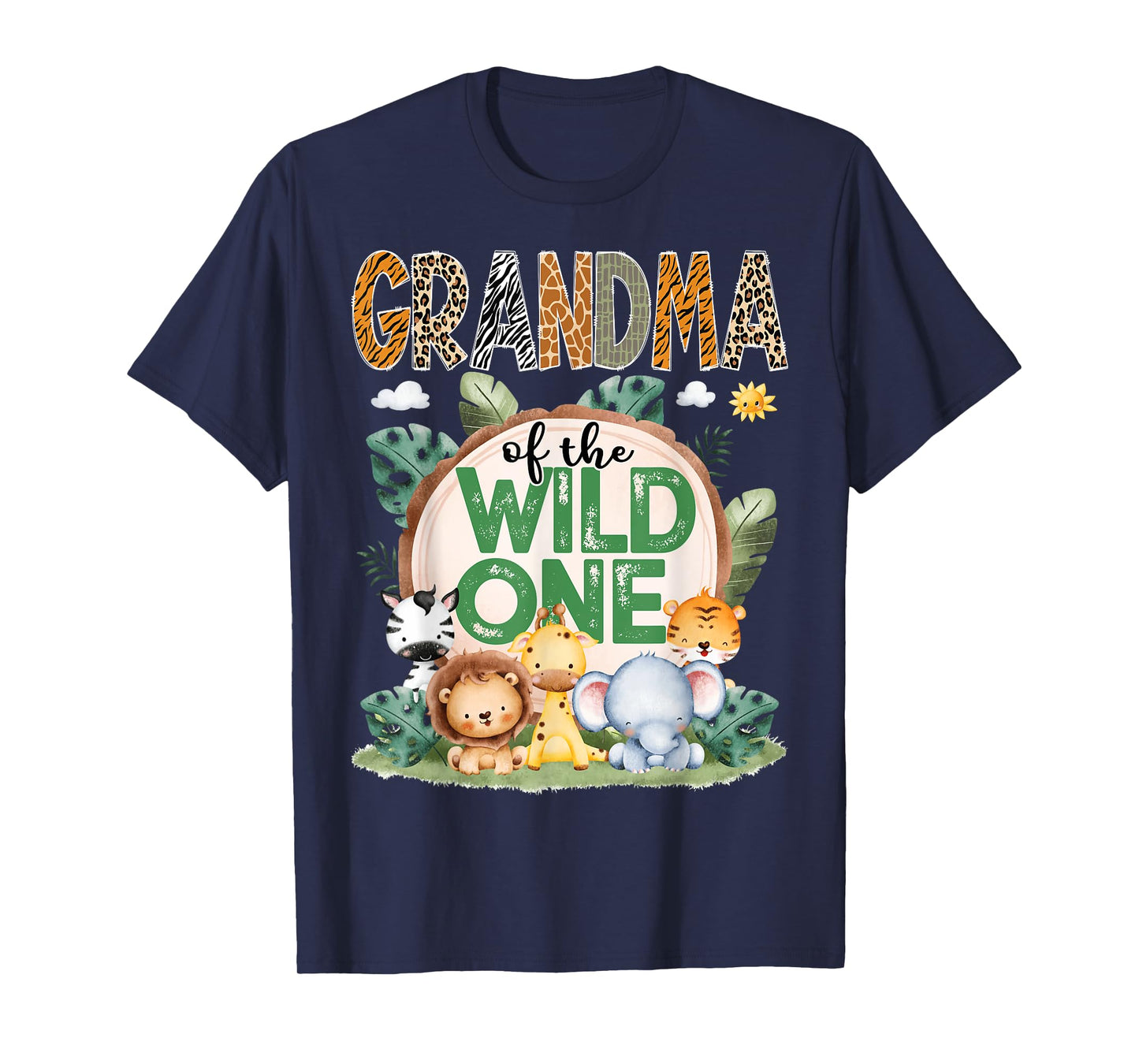 Grandma Of The Wild One Safari Jungle 1St Birthday Party T-Shirt
