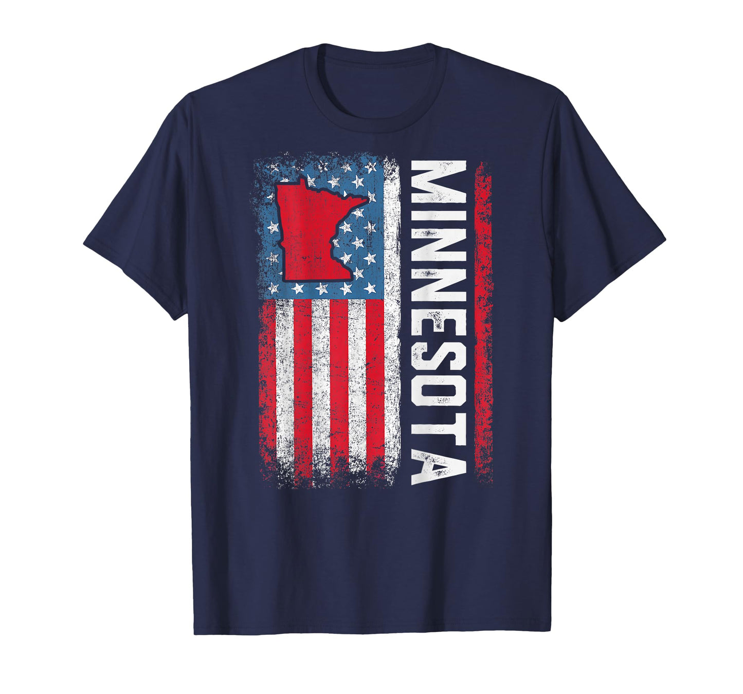Vintage Minnesota State USA Flag Shirt Minnesota (On Back) T-Shirt