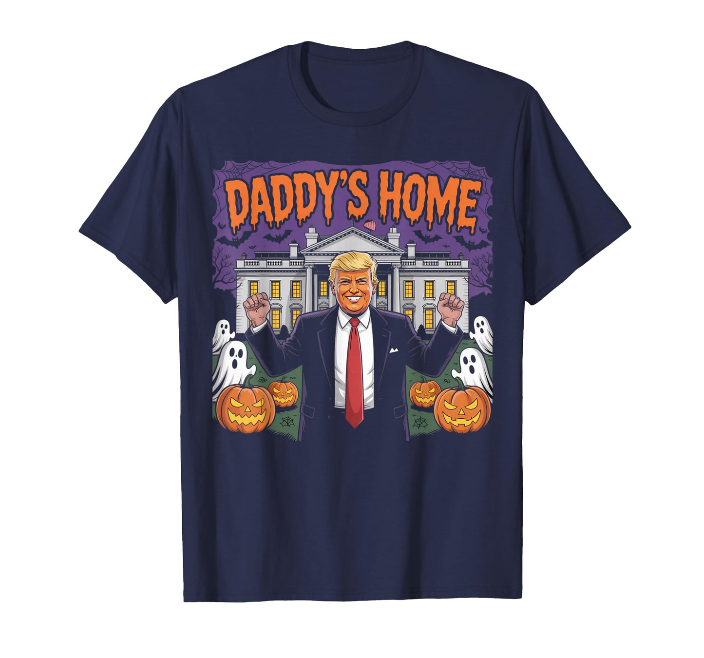 Funny Patriotic Halloween 2025 Daddy's Home White House USA T-Shirt