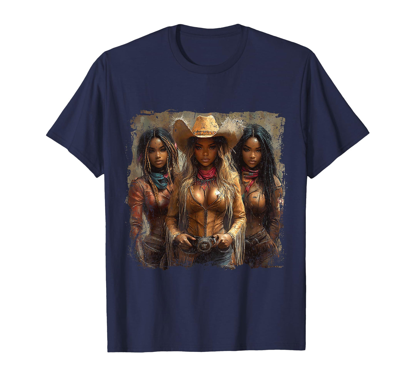 Black Cowgirl Melanin Queen Western Rodeo Southern Style T-Shirt