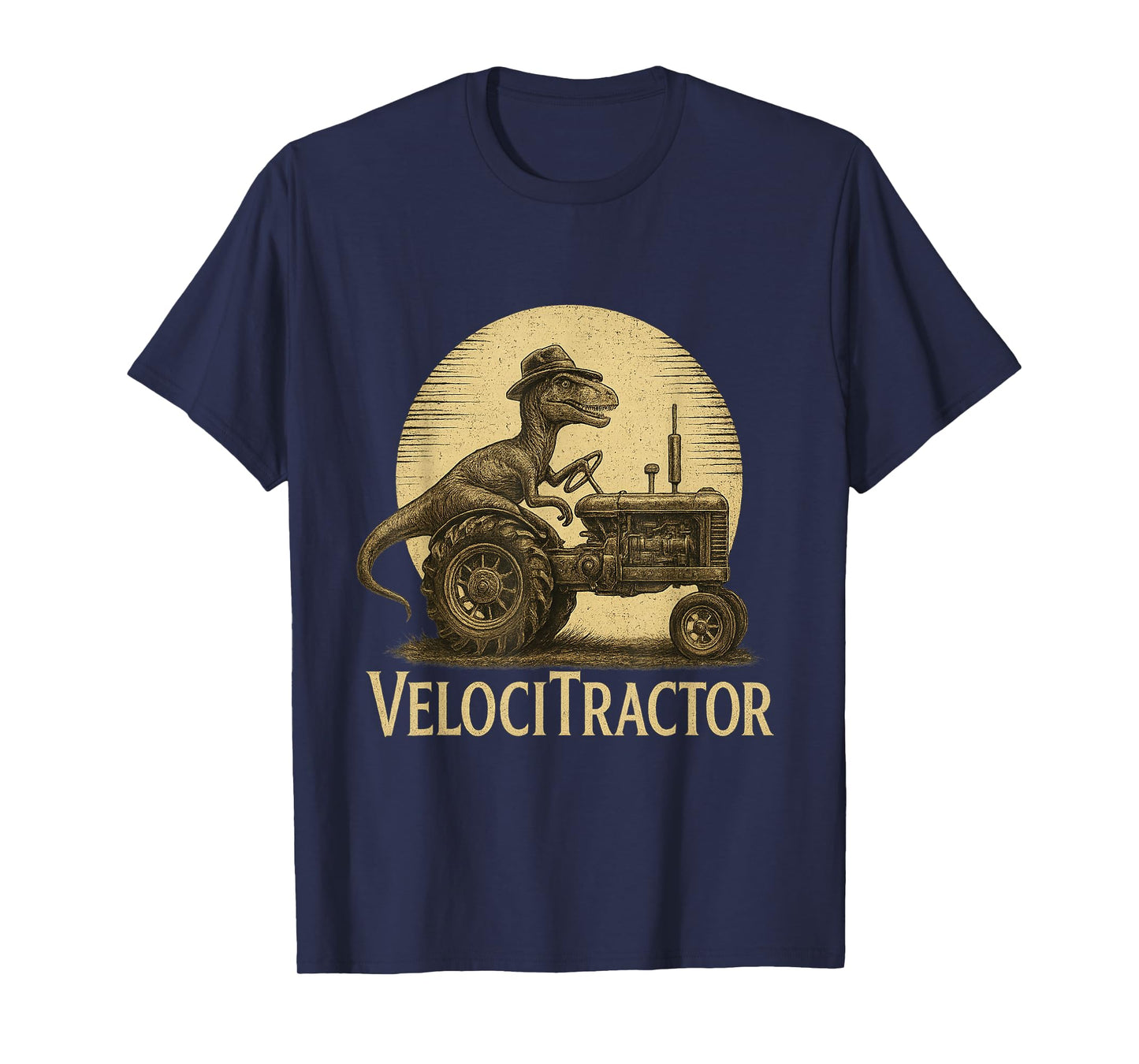 VelociTractor Funny Dinosaur Farmer Tractor Mashup T-Shirt