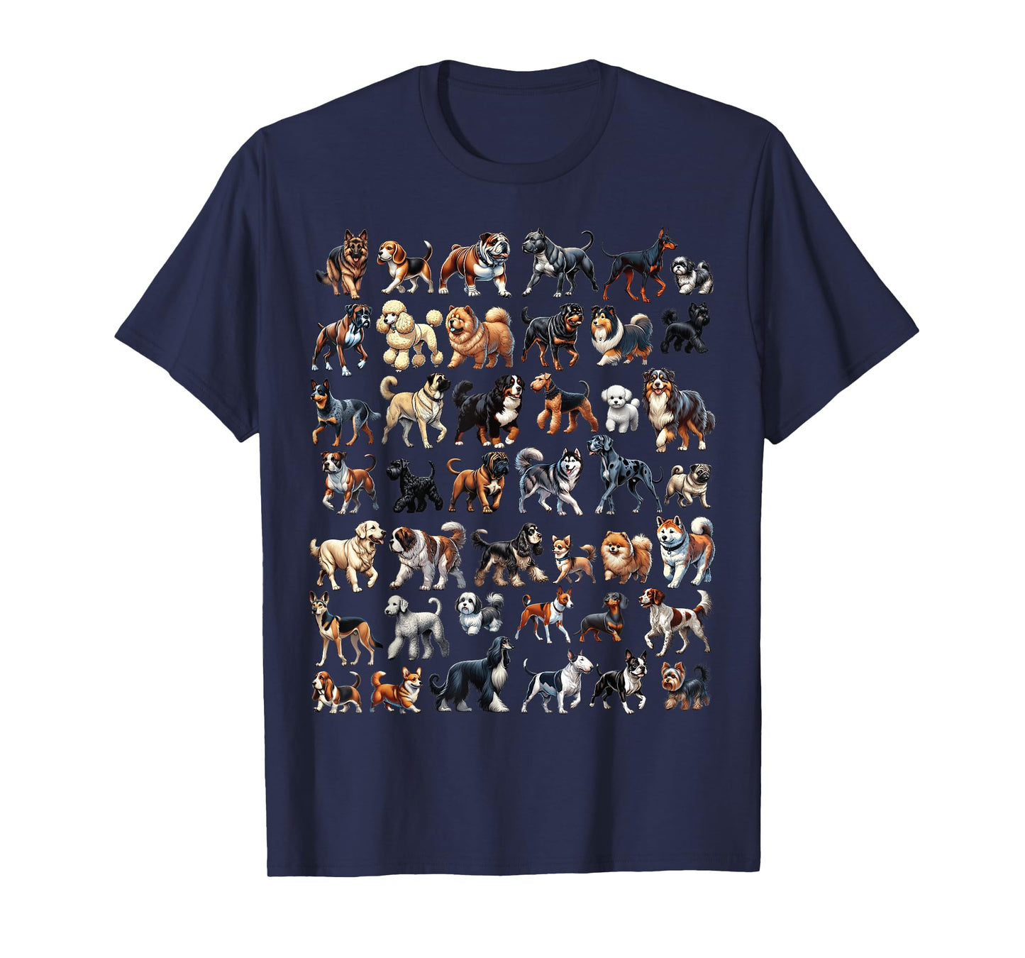 Types Of Dogs Educational Dog Lovers Boys Girls Kids T-Shirt