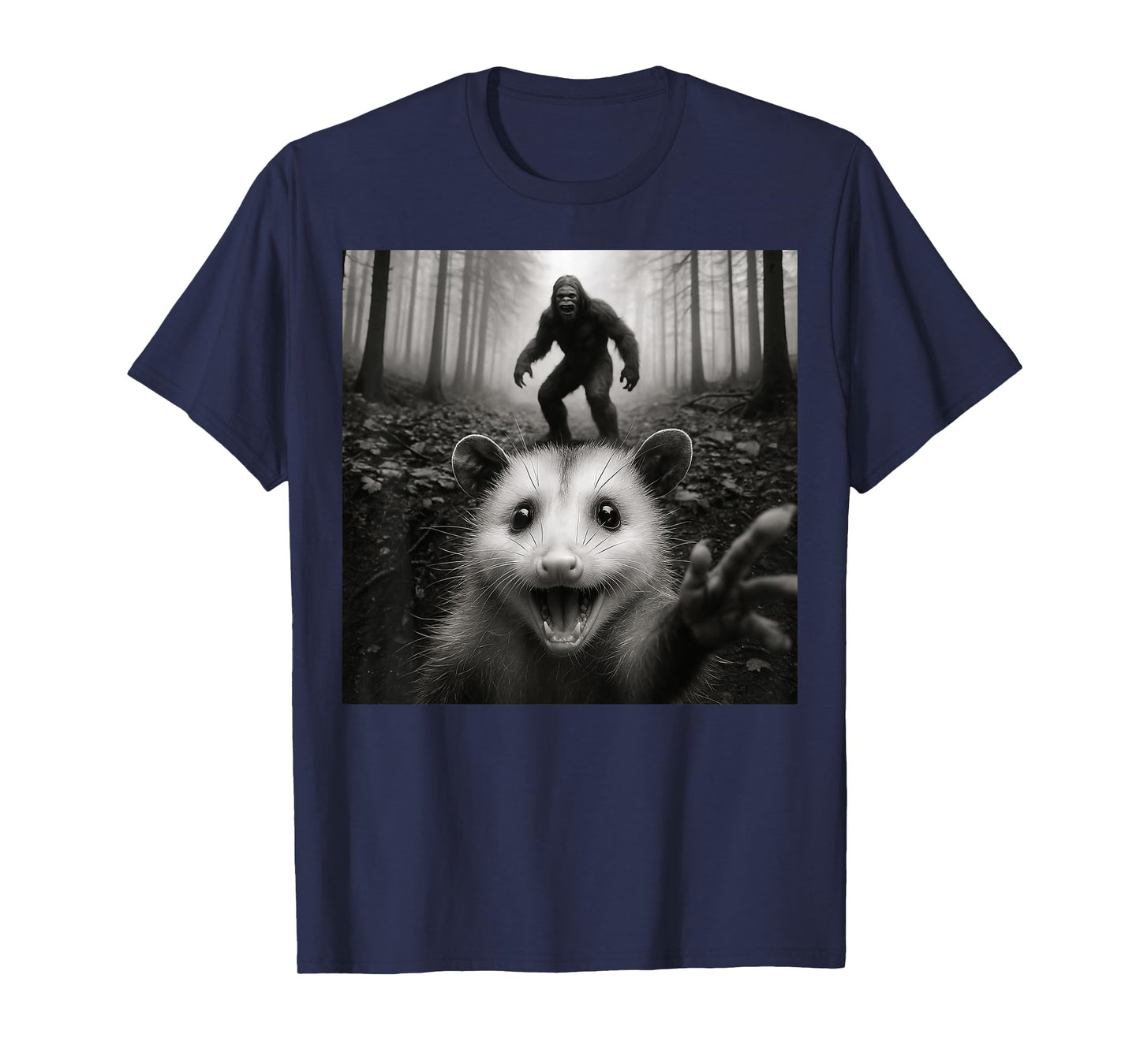 Opossum Selfie With Bigfoot Funny Gifts For Men Women Kid T-Shirt