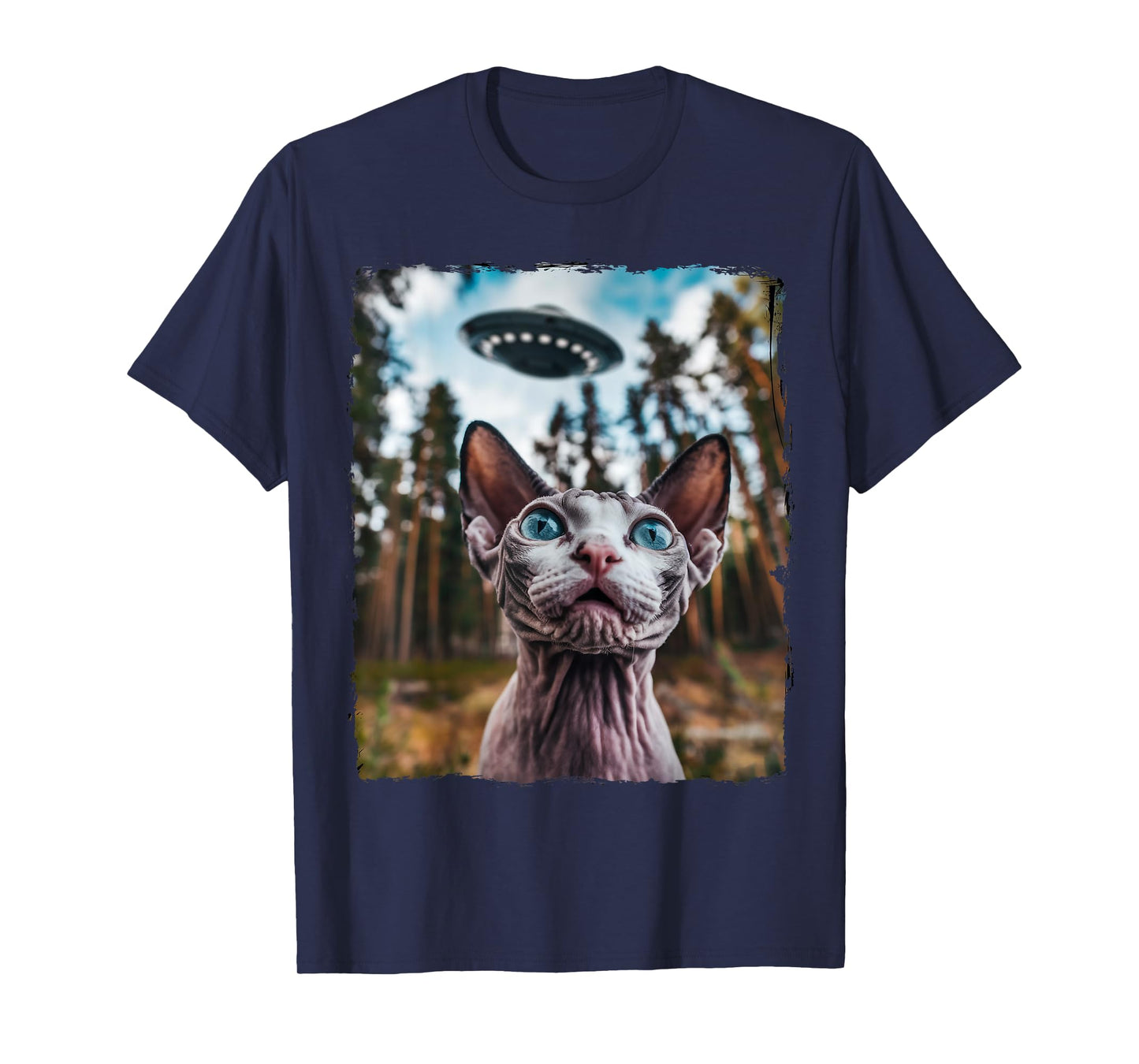 Sphynx Cat Selfie With Alien UFO Cat Gifts For Men Women Kid T-Shirt