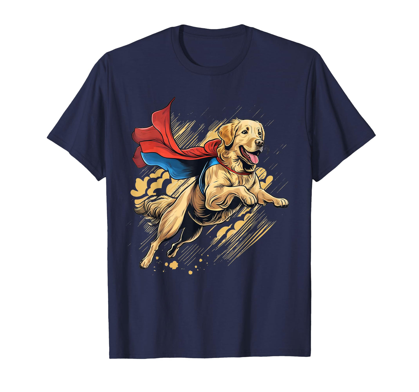 Superhero Golden Retriever Red Cape Super Hero Dog T-Shirt