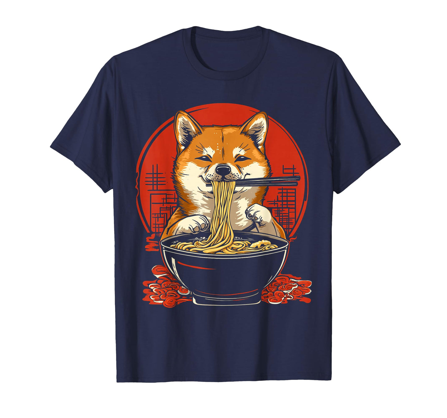 Dog Shiba Inu Eating Ramen T-Shirt