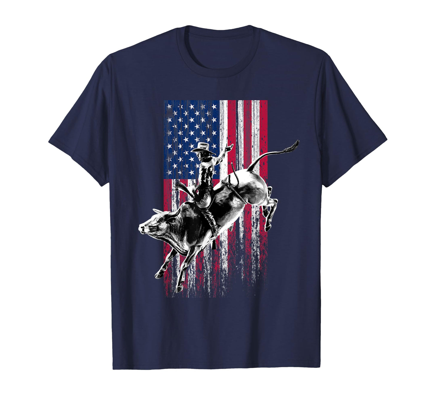 Rodeo Bull Rider Patriotic American Flag T-Shirt for Cowboys T-Shirt