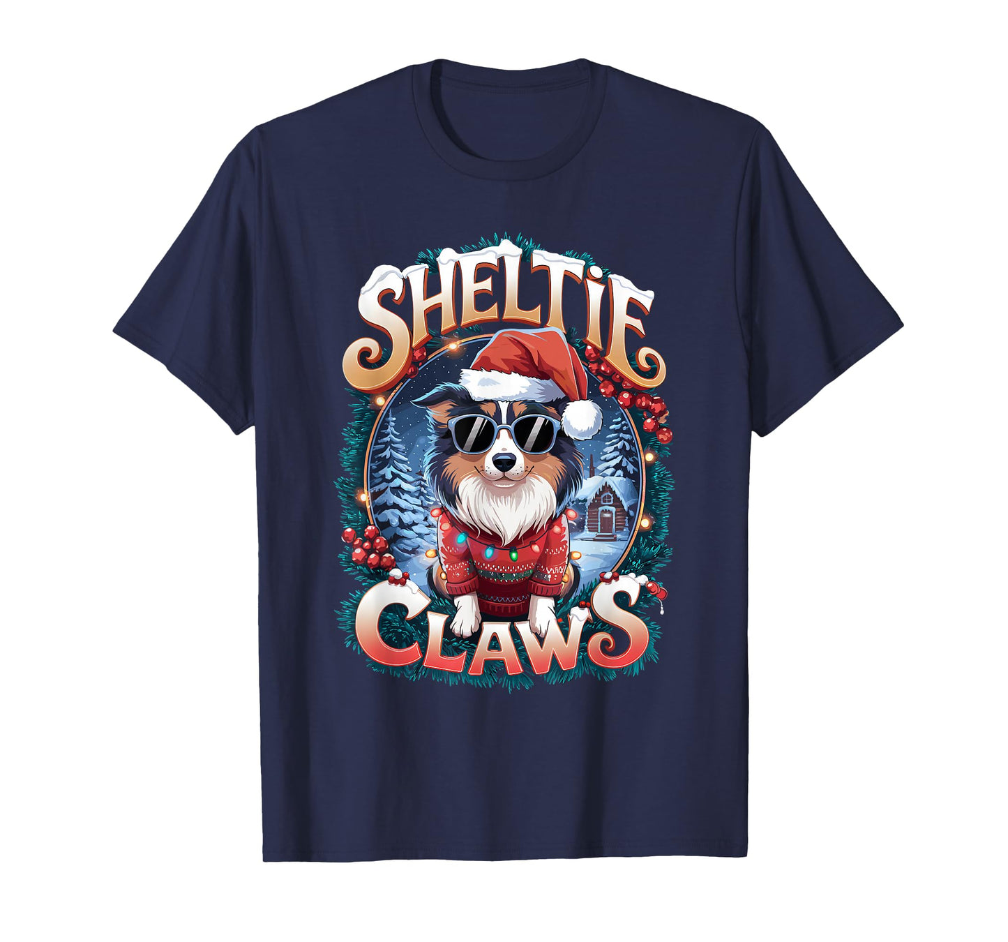 Shetland Sheepdog Owner Costume Sheltie Claws Christmas T-Shirt