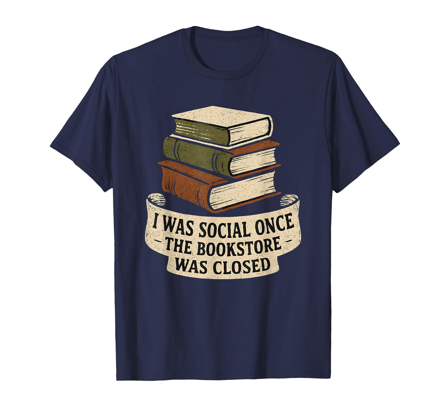 Book Lover Humor I was Social Once Closed Bookstore T-Shirt