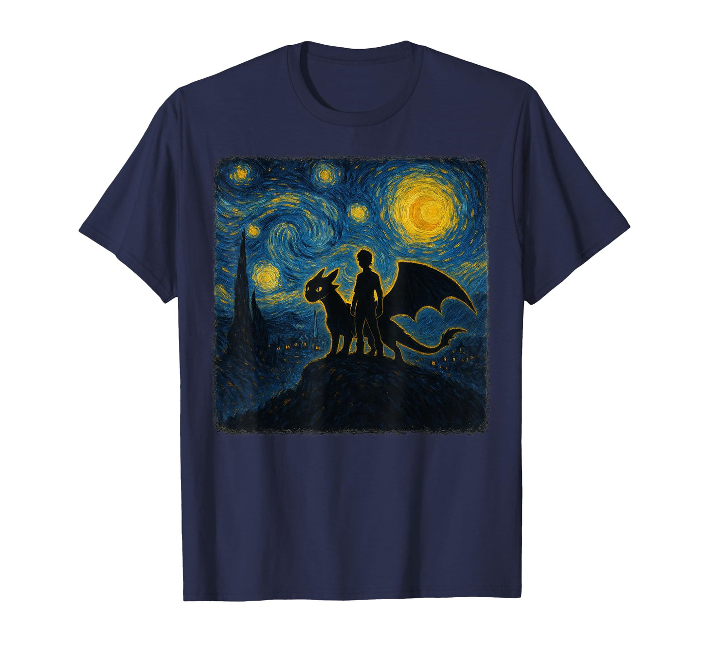 Dragon Starry Night Van Gogh Dragon For Boys Girls Kids T-Shirt