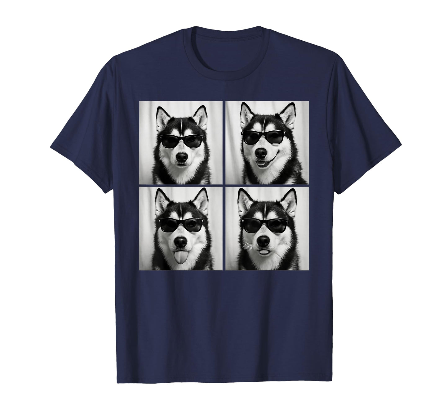 Funny Siberian Husky Lover Cute Huskies Dog Photo Booth T-Shirt