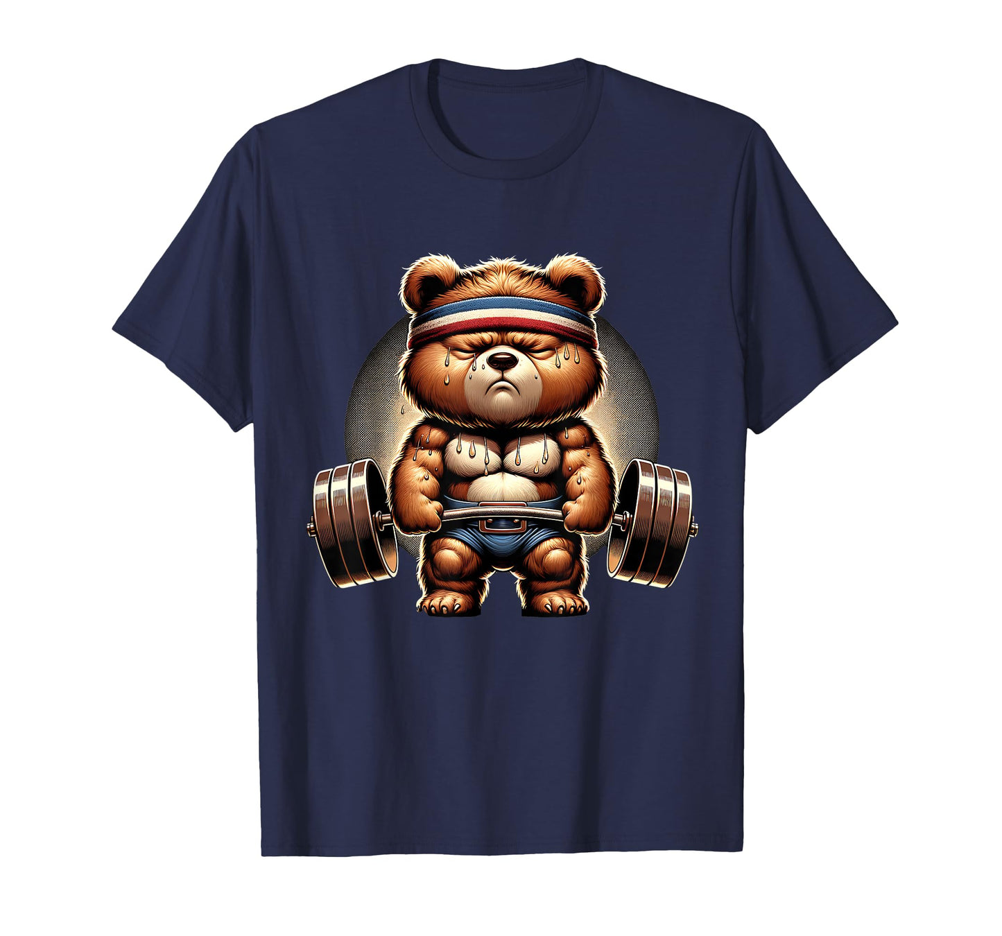 Bear Lifting Weights Workout Animal Gym Weightlifting T-Shirt