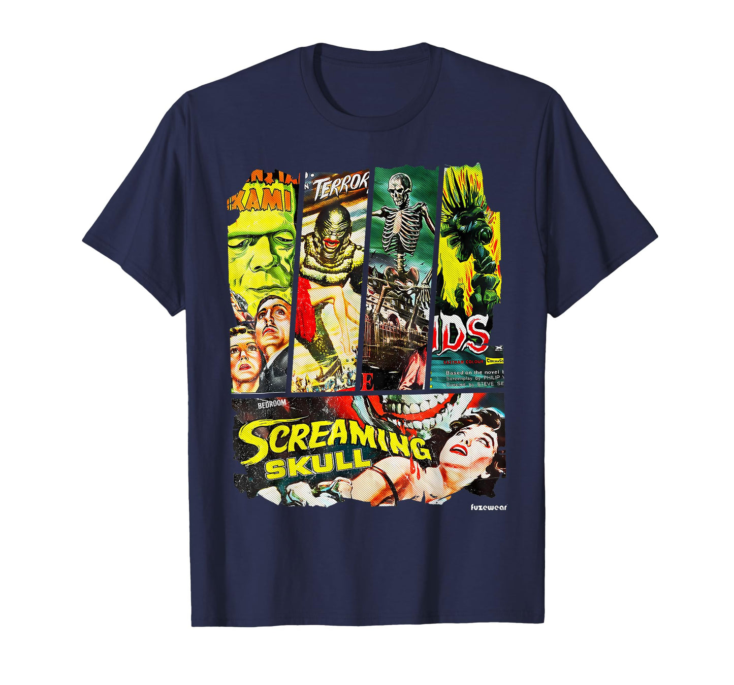 Vintage Style Sci Fi Horror Movie Poster Collage T-Shirt