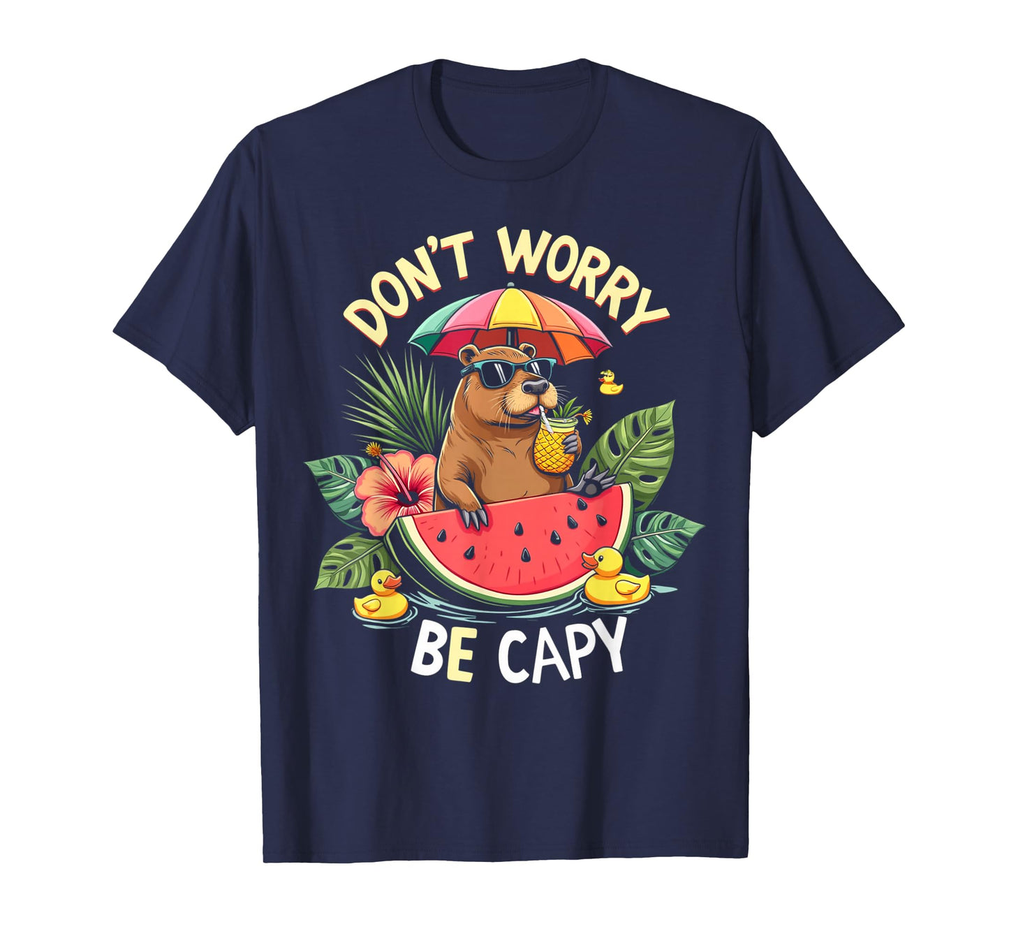 Funny Don't Worry Be Capy Kids Youth Womens Girl Capybara T-Shirt