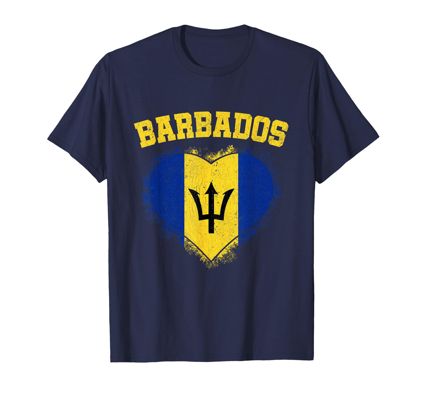 Barbados Heart Flag Barbados Lover Barbadian Pride T-Shirt