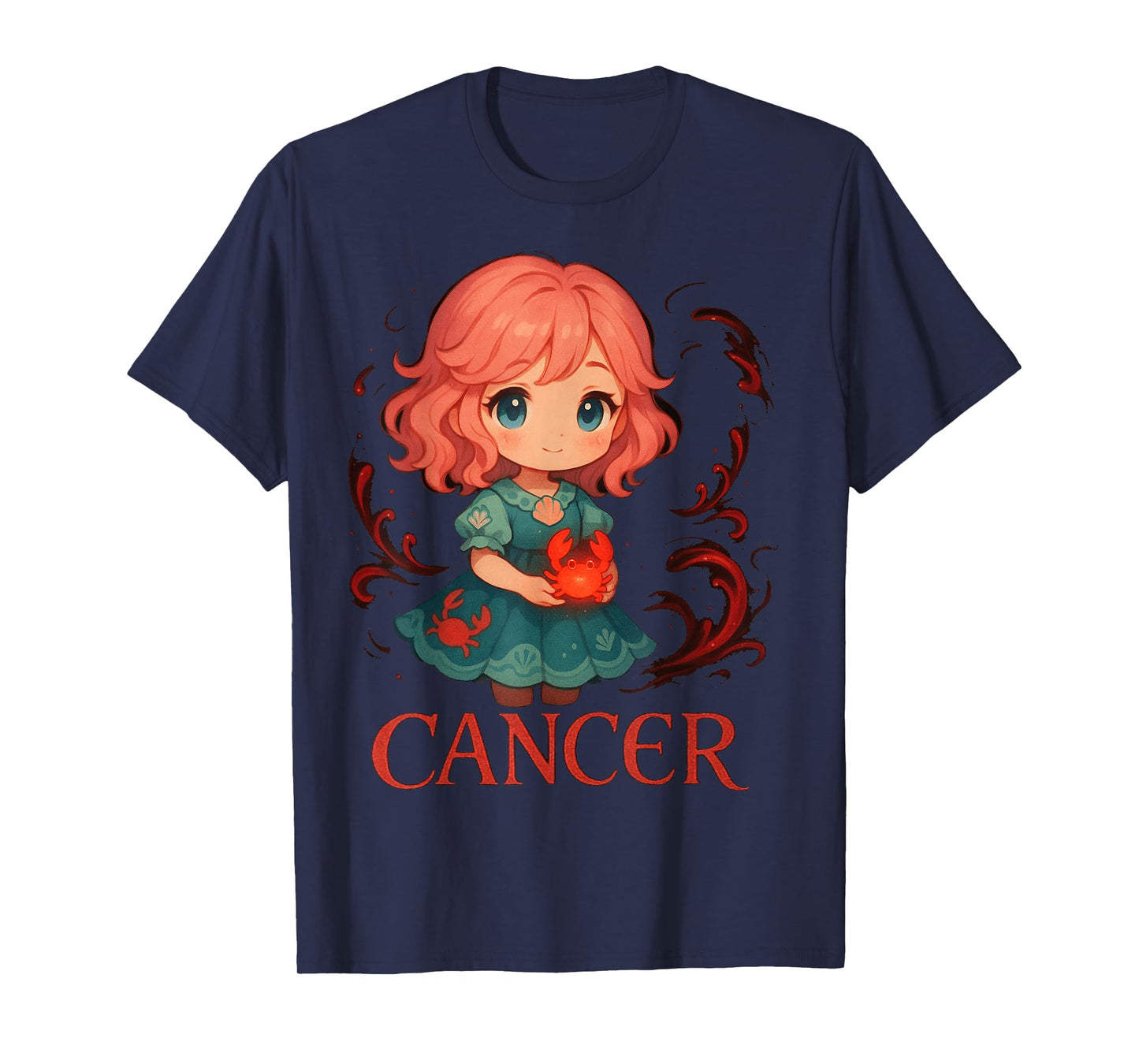 Cute Anime Cancer Zodiac Girl T-Shirt