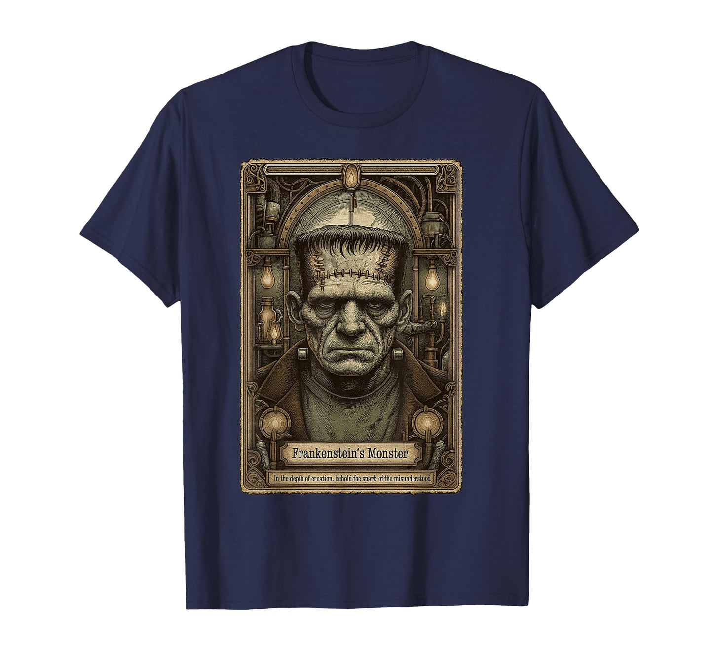 The Monster Frankenstein Vintage Halloween Tarot Card T-Shirt