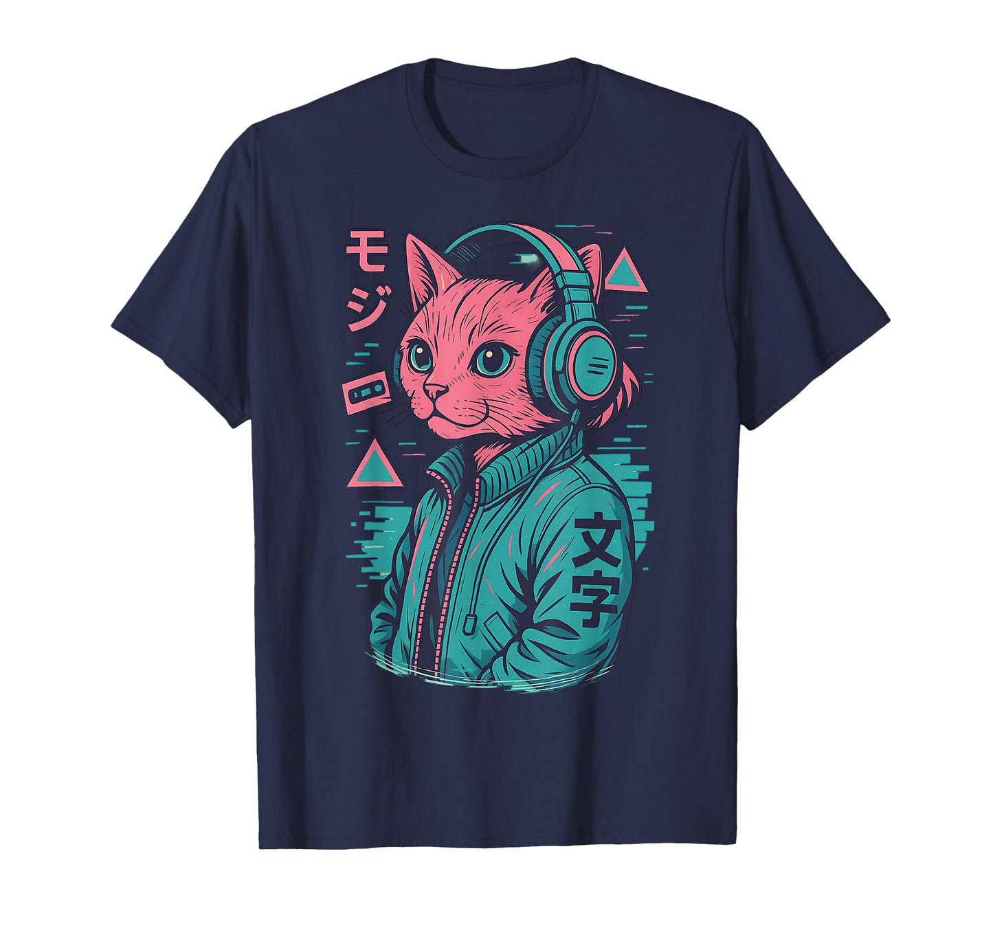 Vaporwave Cat Japanese Art Anime Manga Ukiyo-e Graphic T-Shirt