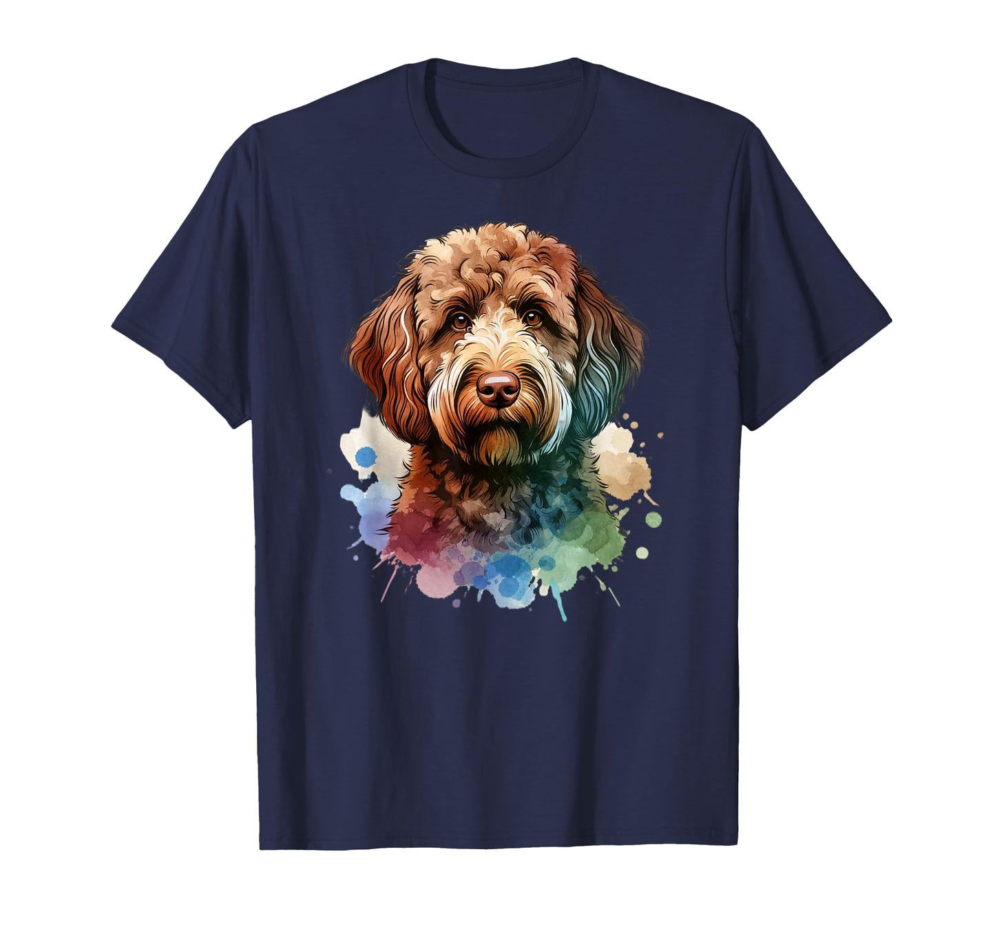 Doggies Unlimited Chocolate Labradoodle Dog Watercolor Artwork T-Shirt