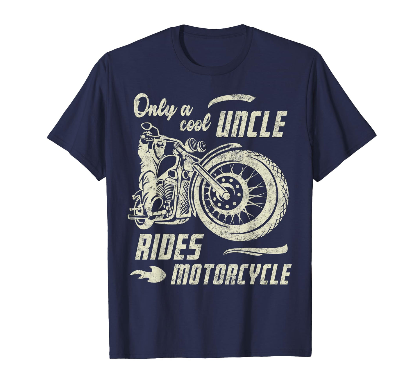 Only a Cool Uncle Rides Motorcycle Father's Day Biker Uncle T-Shirt