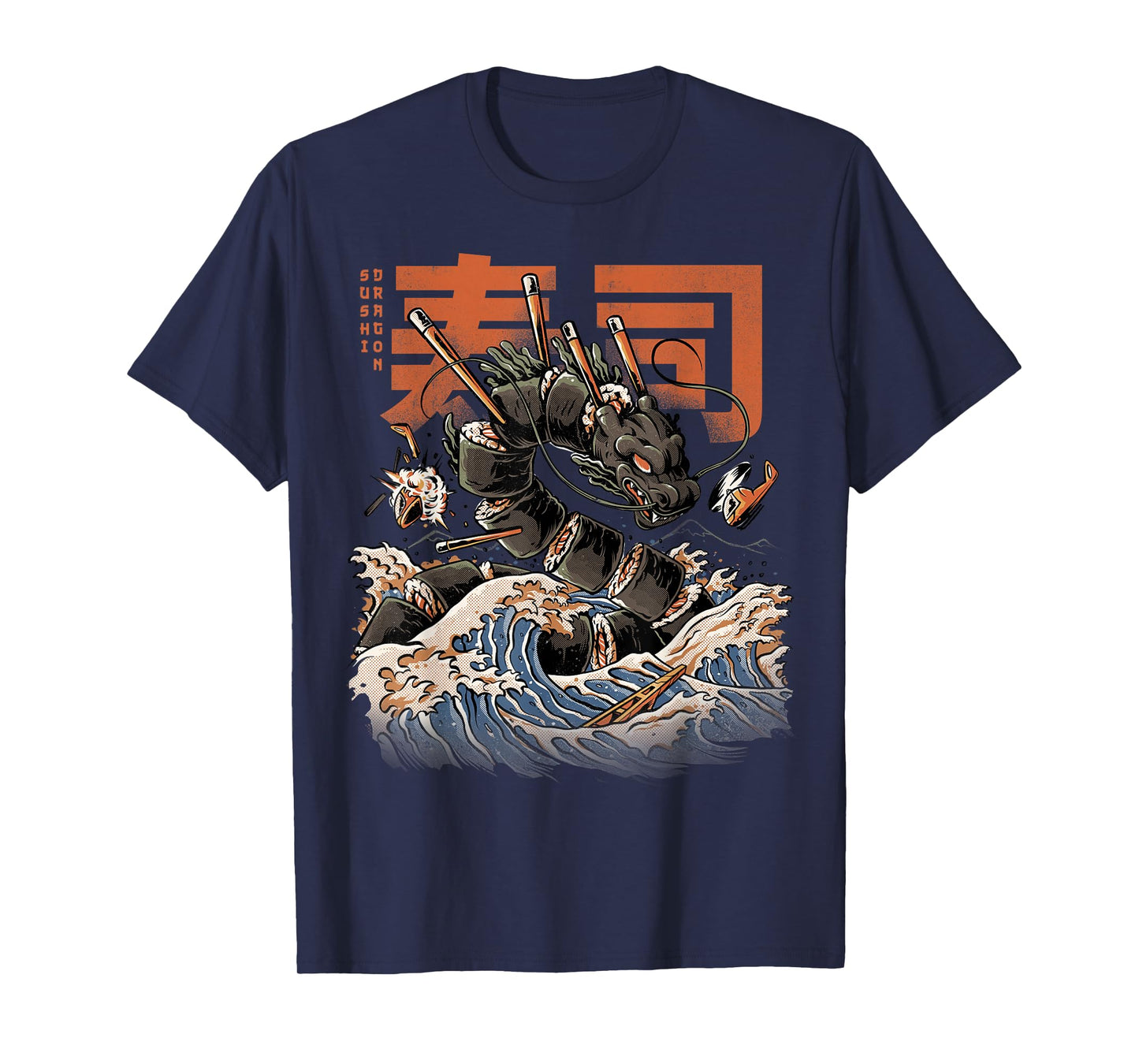 Great Sushi Dragon Japanese Food Kawaii Dragon Anime T-Shirt