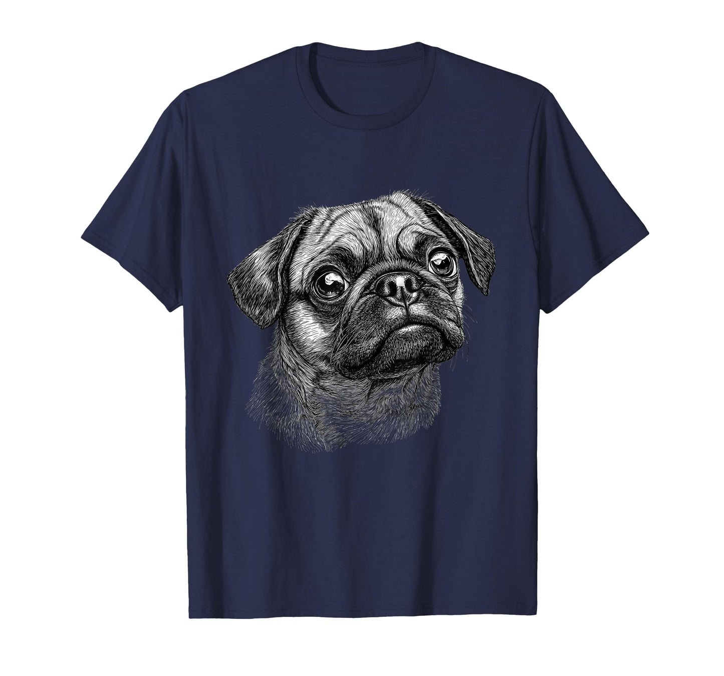 Pug Dog Face Colorful Portrait Animal Cute Pug Lover T-Shirt