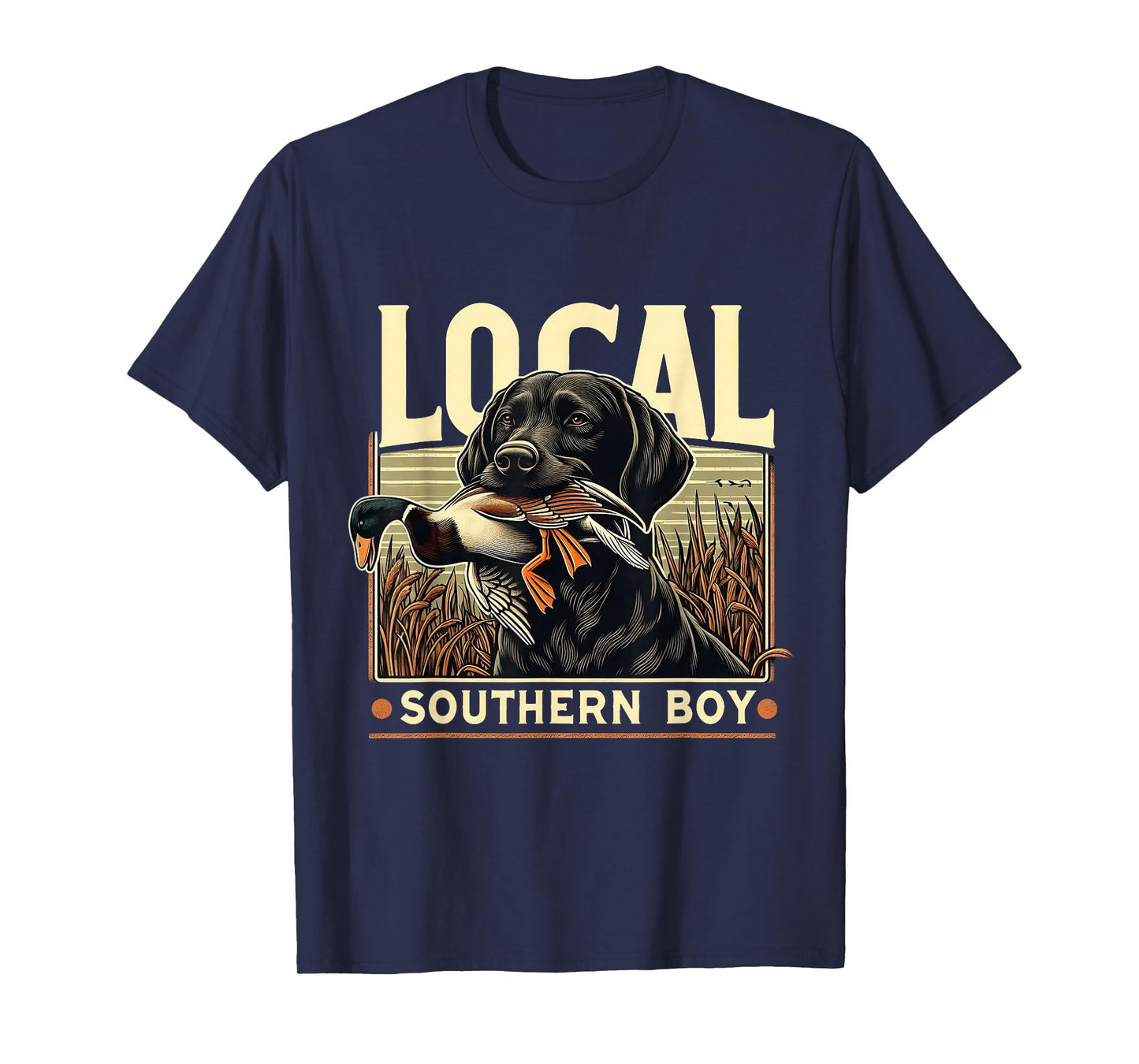 Local Southern Boy Hunting Dog Retro Country Design T-Shirt