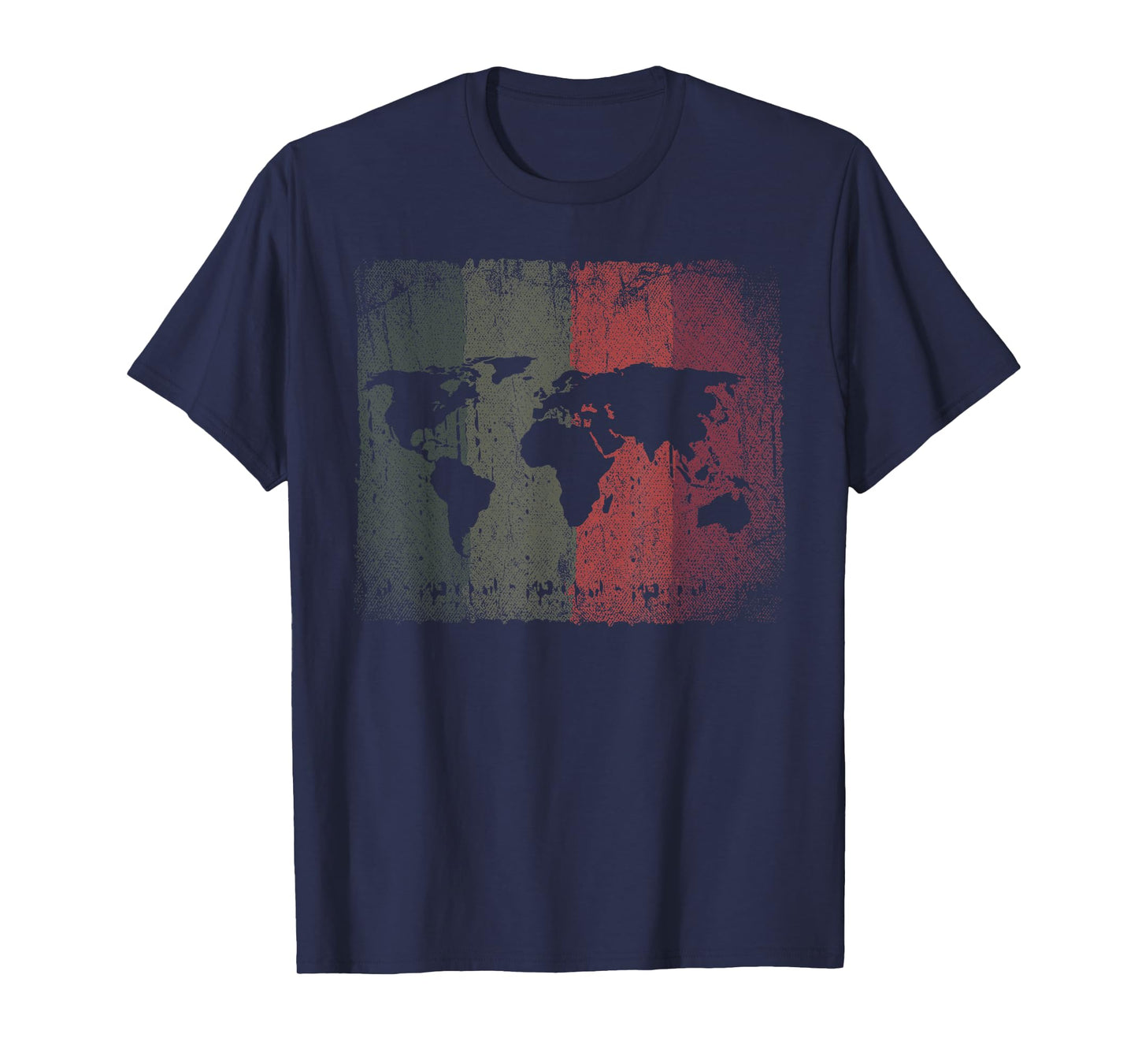 World Flags International Country Traveler Retro World Map T-Shirt - Black, Small - Unisex-Adults, Classic Fit, Short Sleeve