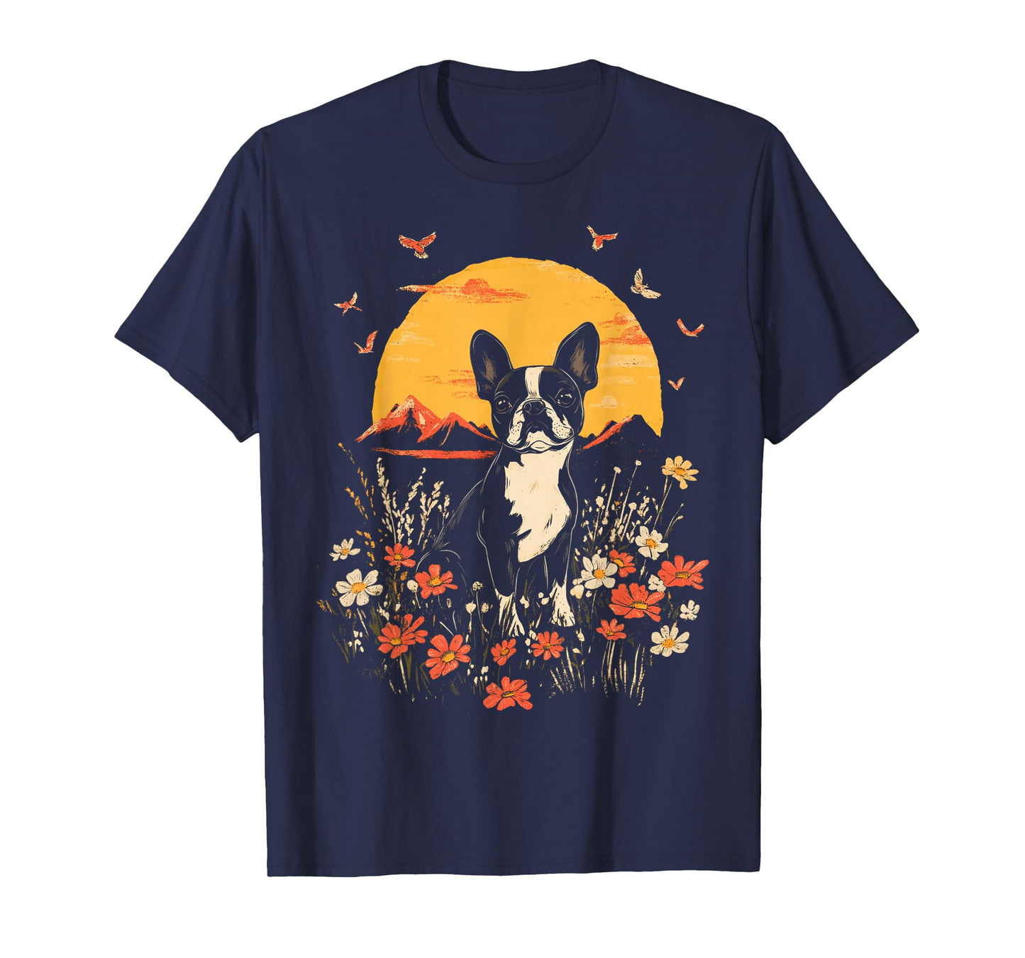 Boston Terrier Dog Zen Japanese Art T-Shirt