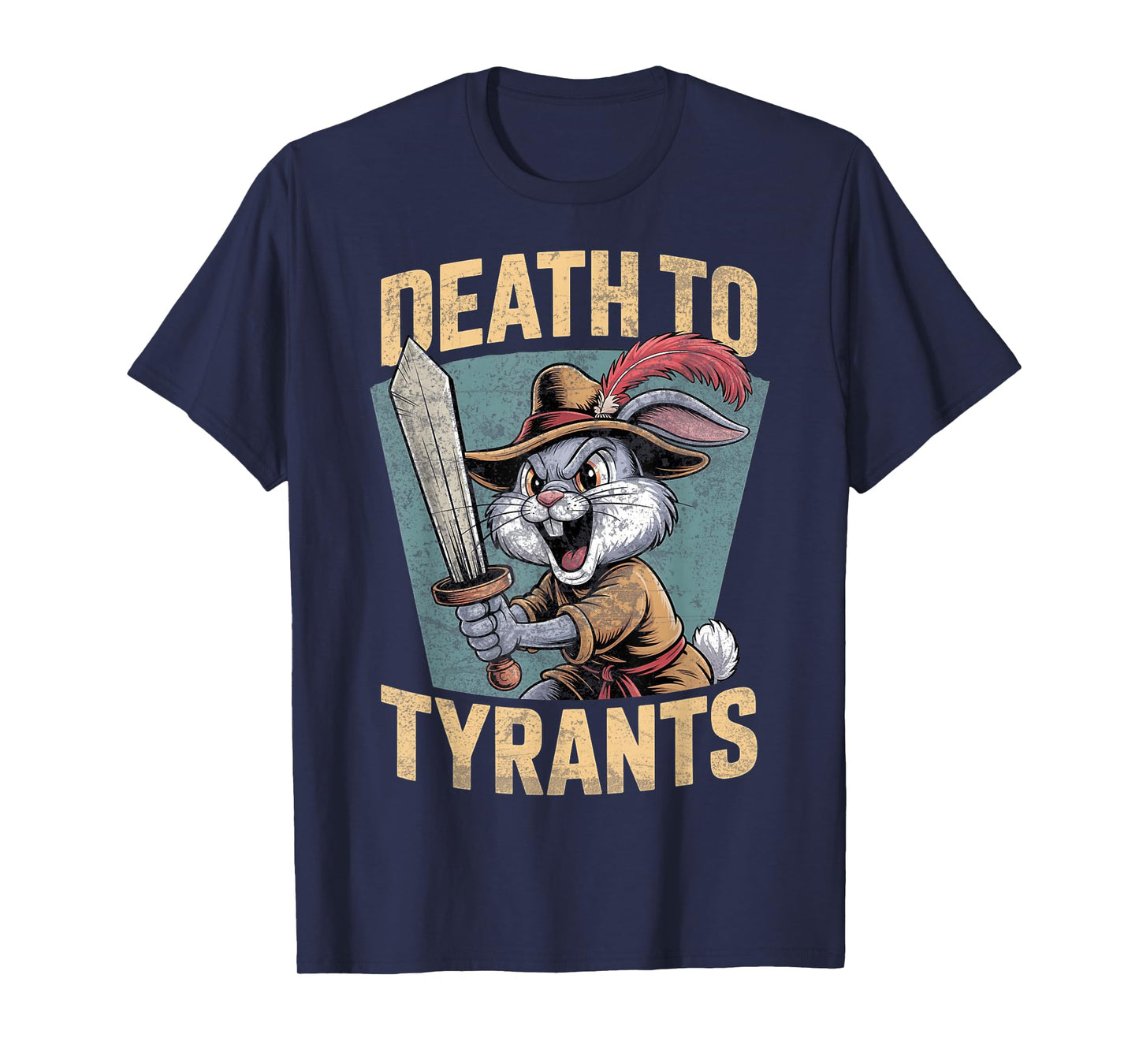 Death To Tyrants Retro Rabbit Meme Vintage Men Women Kids T-Shirt