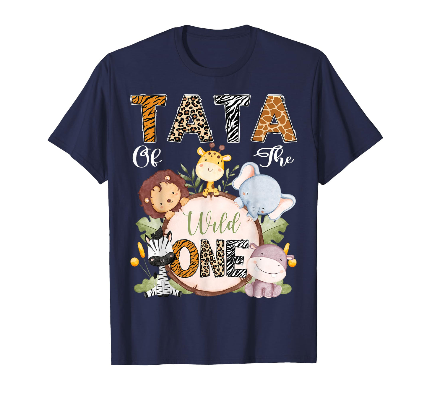 Tata Of The Wild One 1St Birthday Safari Woodland T-Shirt