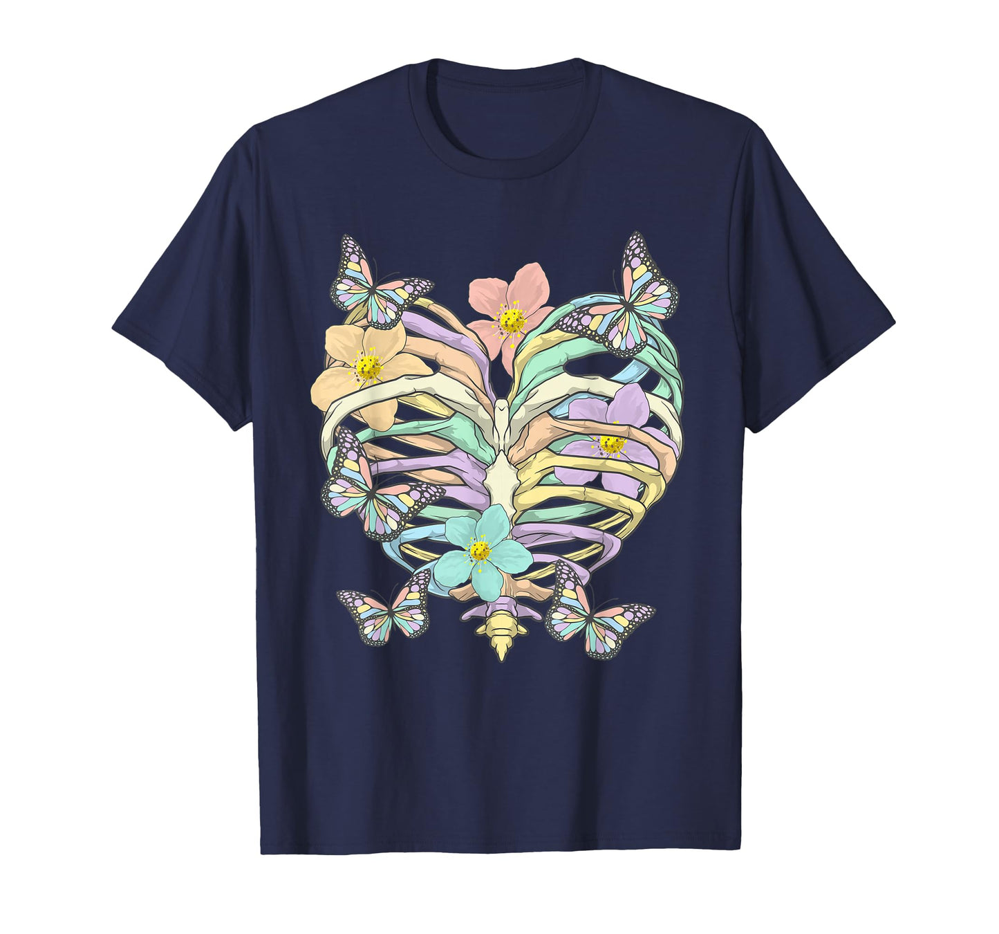 Pastel Goth Heart Ribcage Harajuku Goth Aesthetic Otaku T-Shirt